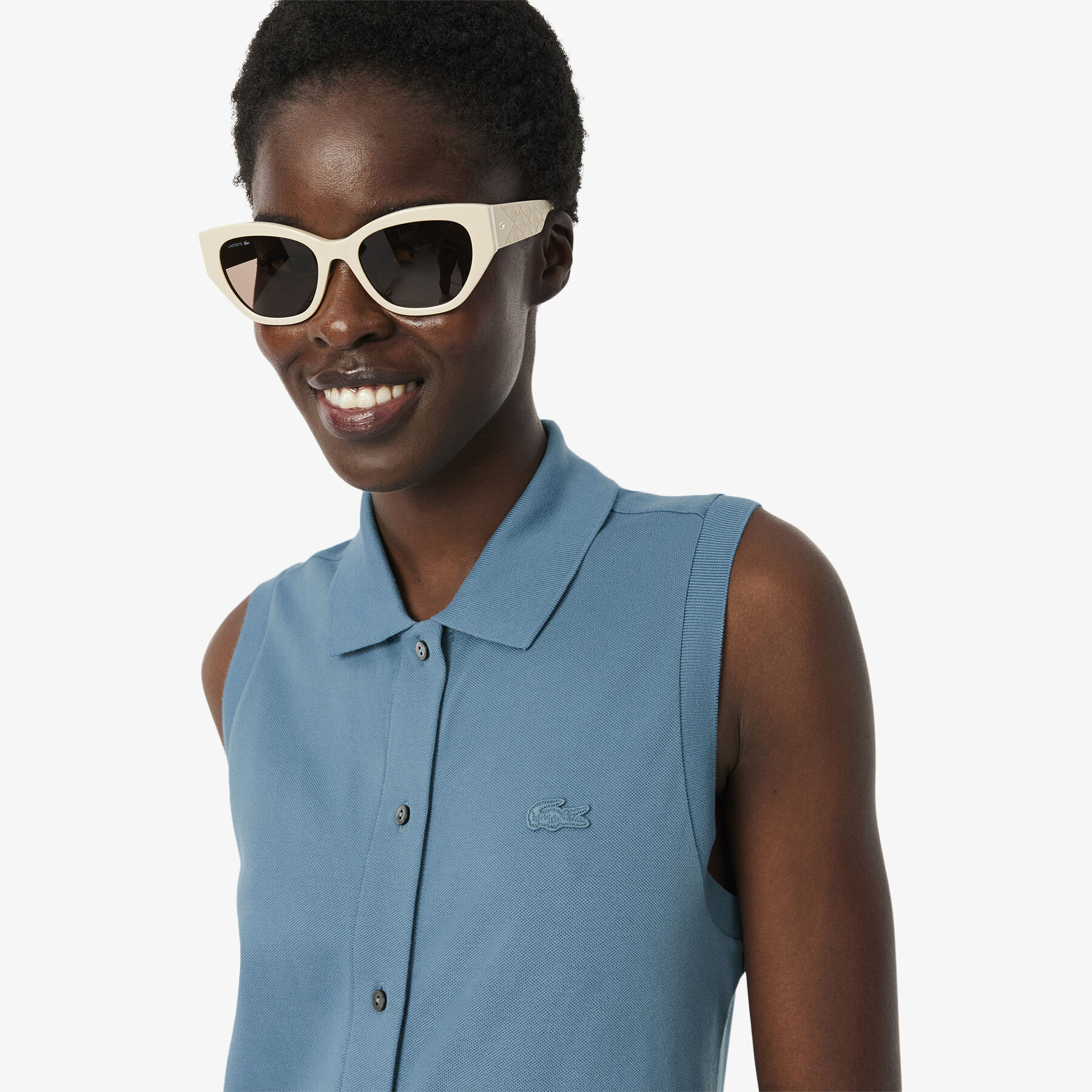 lacoste long stretch mini pique polo dress