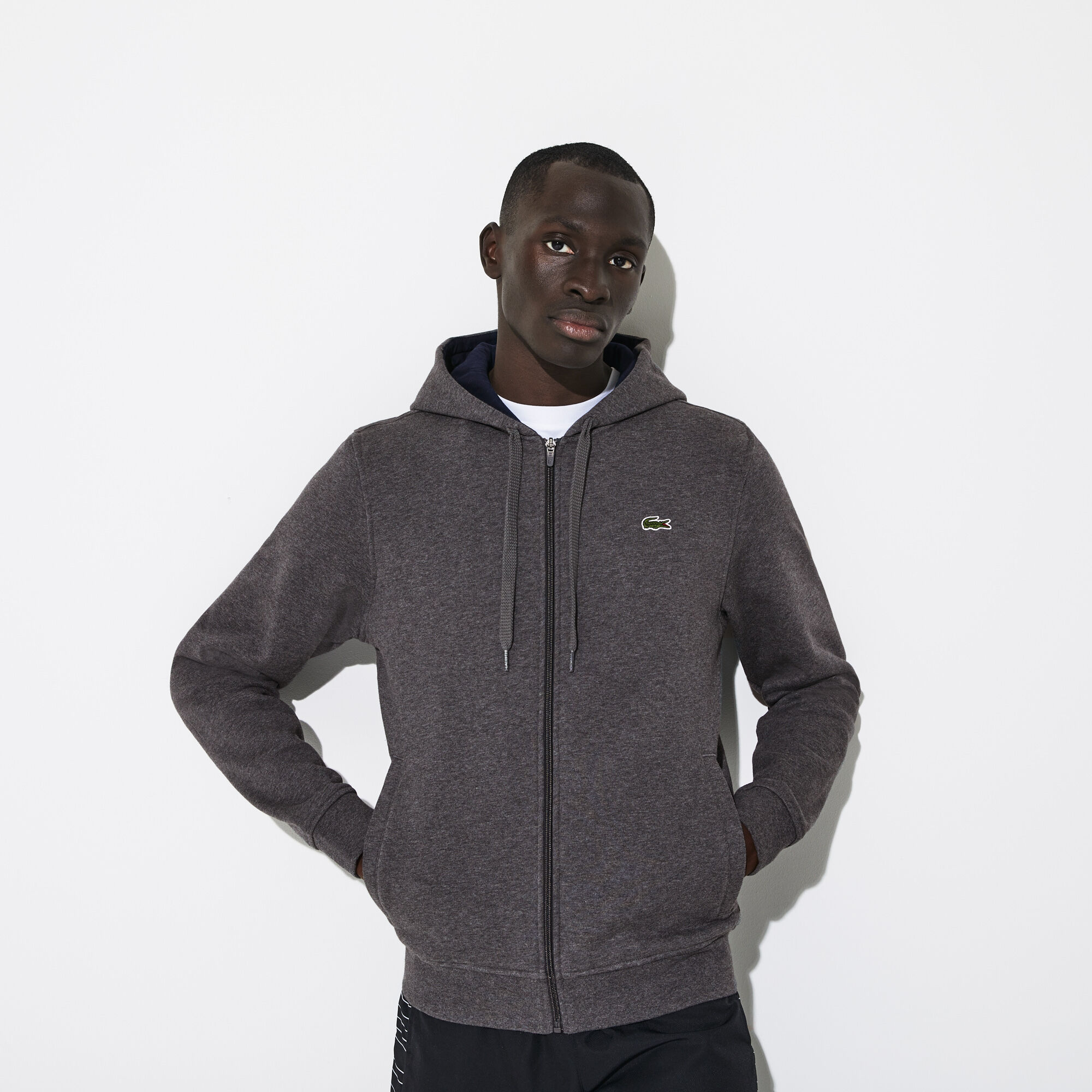 Buy Men s Lacoste SPORT Tennis hooded zippered sweatshirt in fleece Lacoste SA