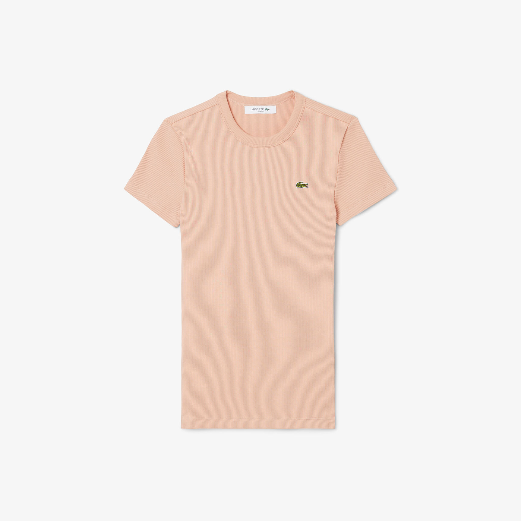 Slim Fit Ribbed Cotton T-shirt