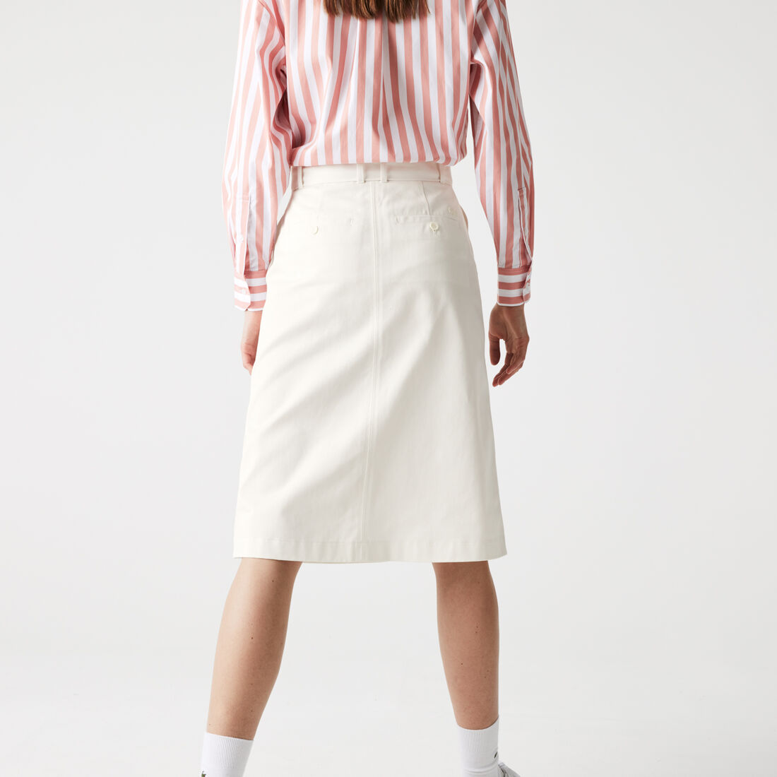 تنورة قطنية متوسطة الطول نسائية بخصر عالي تنورة قطنية متوسطة الطول نسائية بخصر عالي