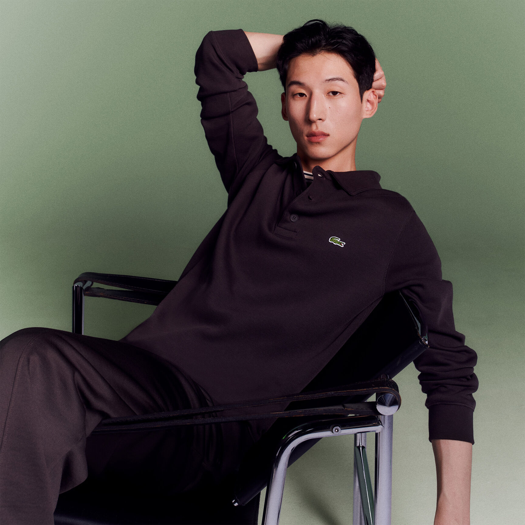 سويت شيرت بولو قطني مضلع