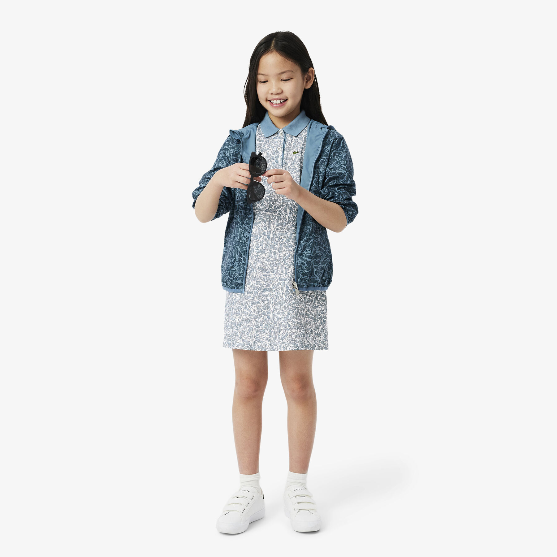 Printed Cotton Polo Dress lacoste printed cotton polo dress