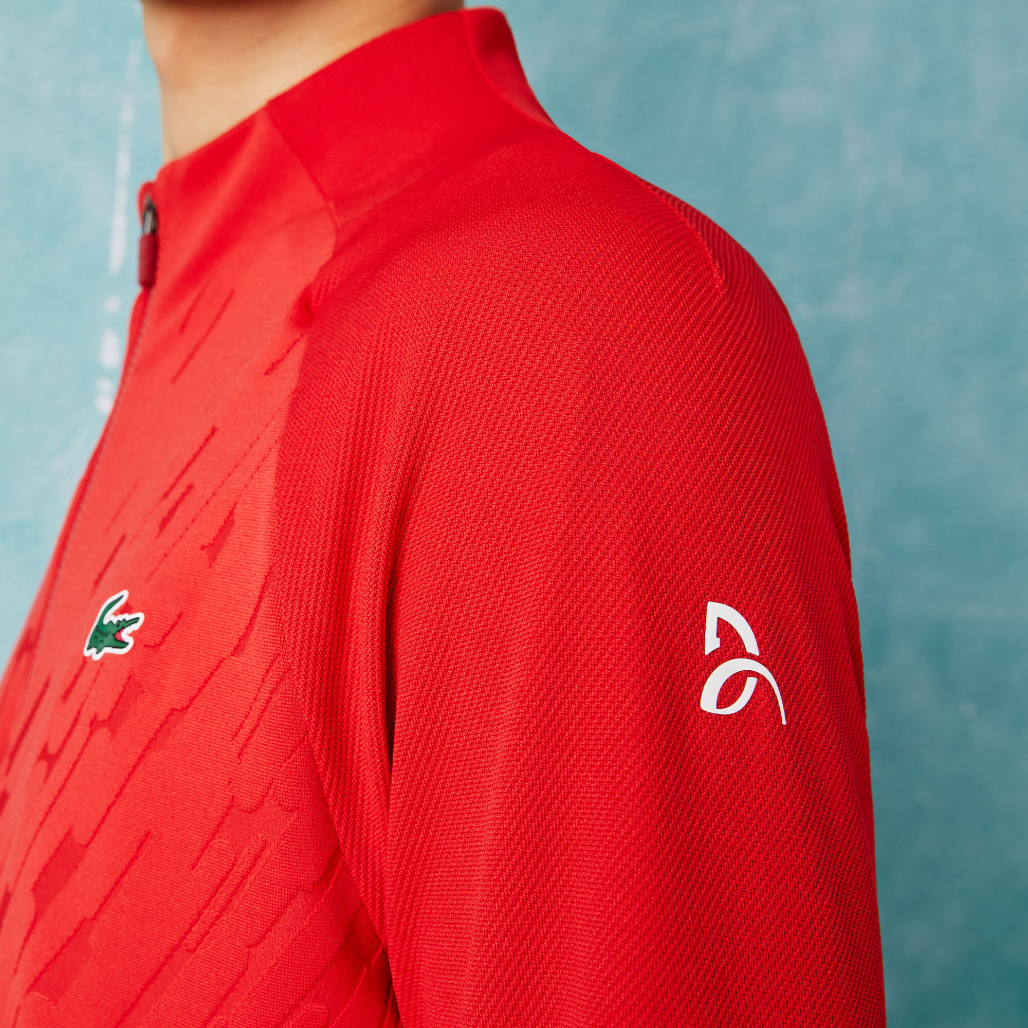 Men's Lacoste SPORT x Novak Djokovic Technical Zip Jacket, Red