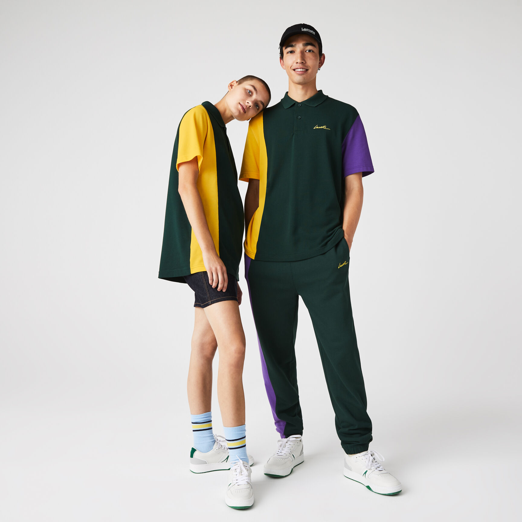 Unisex Lacoste L!VE Loose Fit Colorblock Cotton Piqué Polo Unisex Lacoste L!VE Loose Fit Colorblock Cotton Piqué Polo