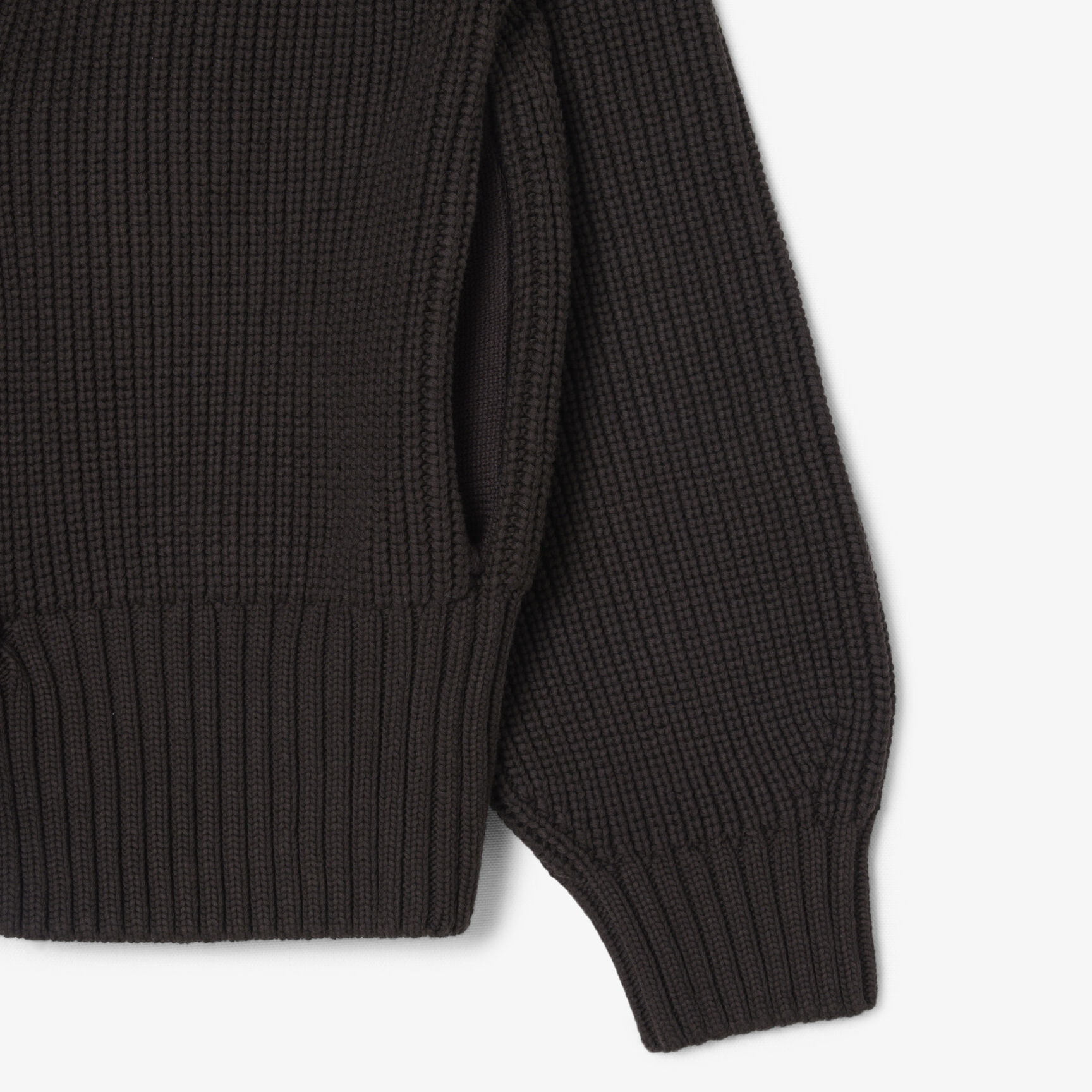 Zipped Cotton Badge Accent Sweater Zipped Cotton Badge Accent Sweater