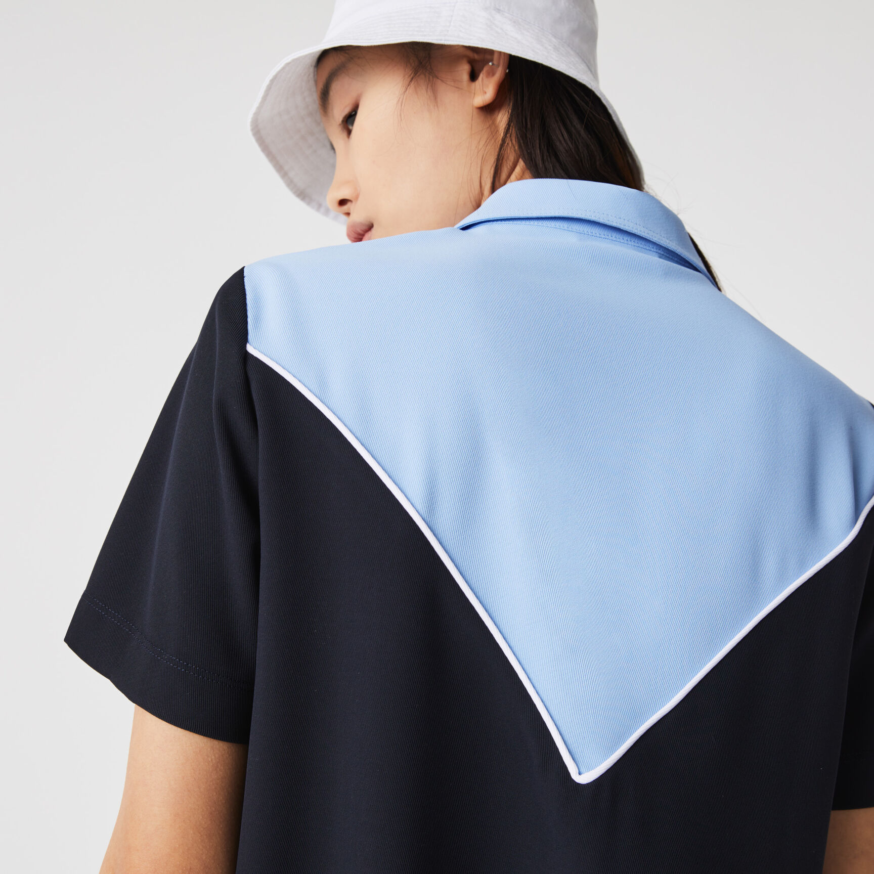 Women’s Flowy Zip Collar Colorblock Polo Dress Women’s Flowy Zip Collar Colorblock Polo Dress