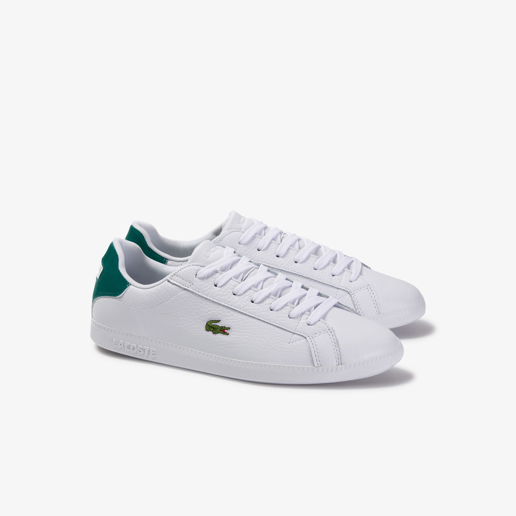 lacoste men s graduate tumbled leather and synthetic sneakers