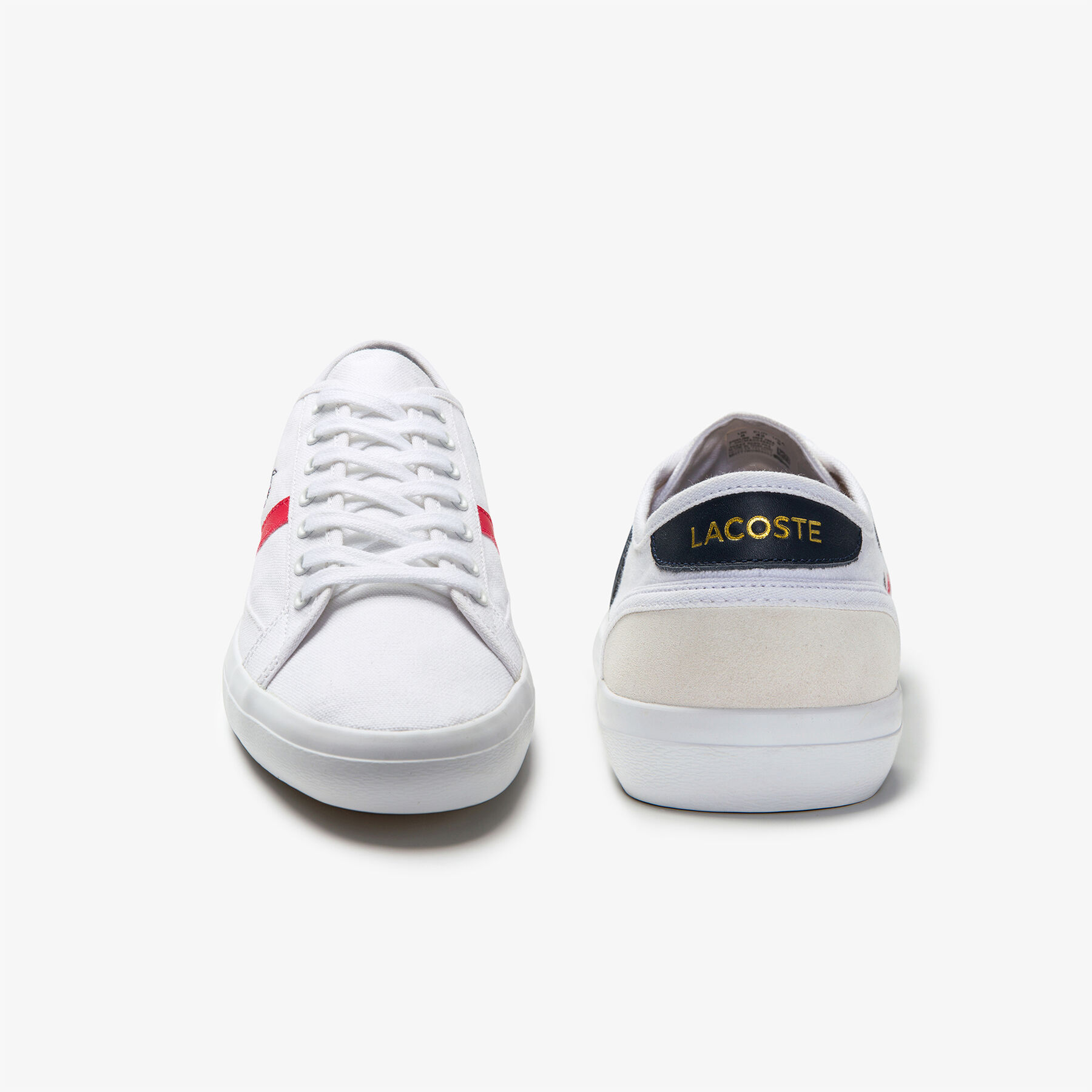 Women's Sideline Tricolour Canvas and Suede Sneakers lacoste women s sideline tricolour canvas and suede sneakers