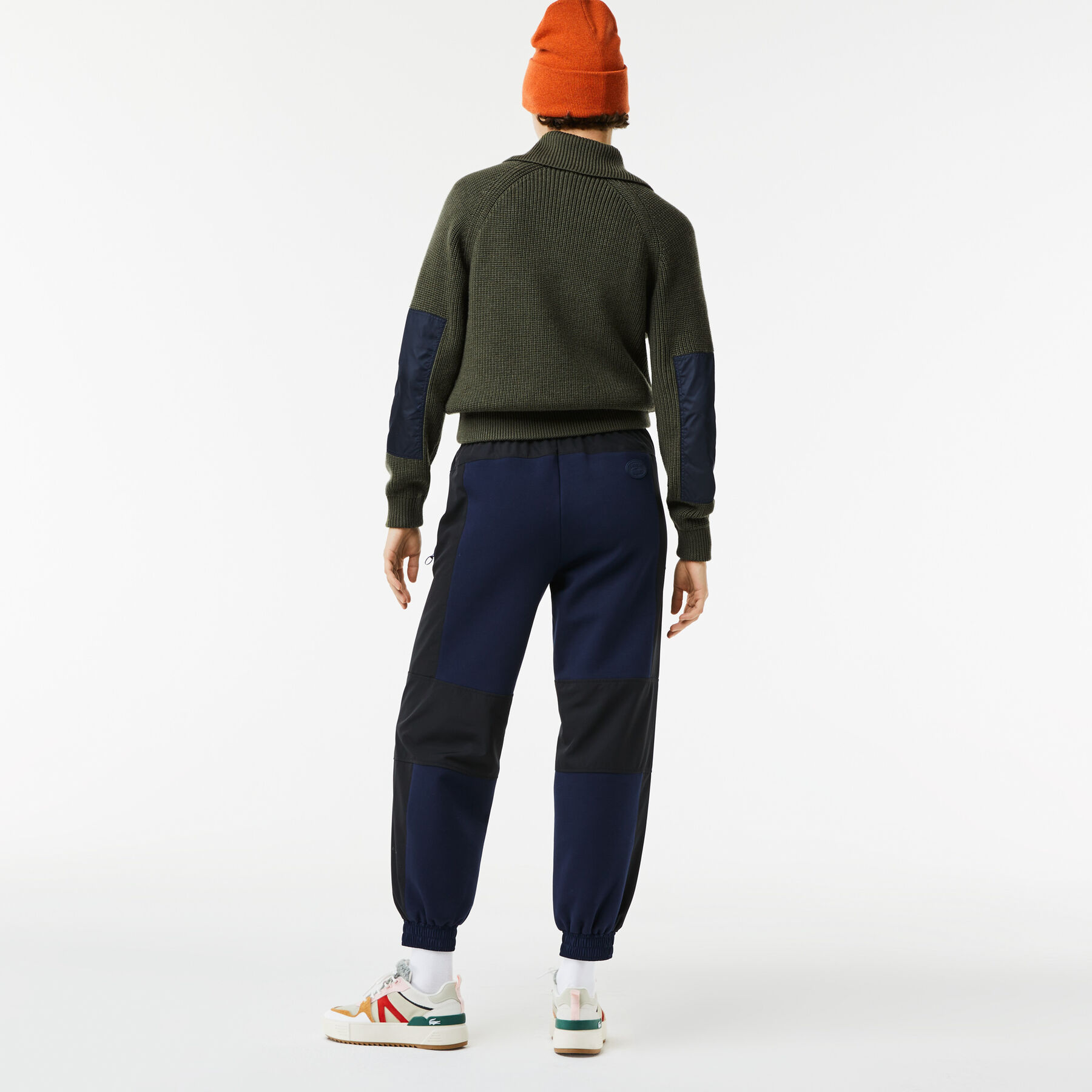 Women's Lacoste Zip Trucker Neck Color-Block Sweater women s lacoste zip trucker neck color block sweater