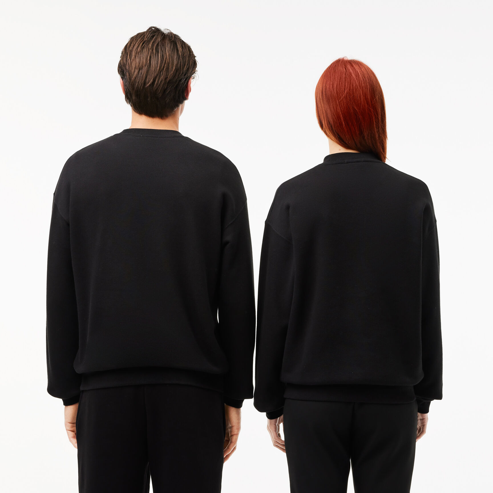 Loose Fit Badge Accent Fleece Sweatshirt