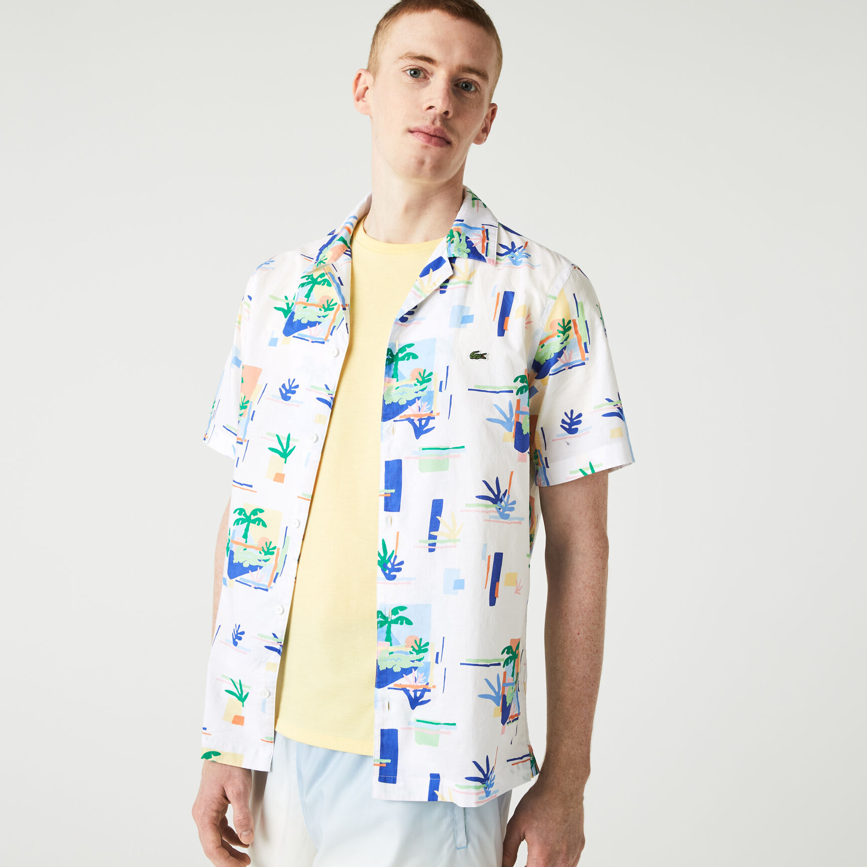 قميص هاواي قطن فوال بنقشة للرجال قميص هاواي قطن فوال بنقشة للرجال