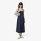 lacoste long pleated strap dress