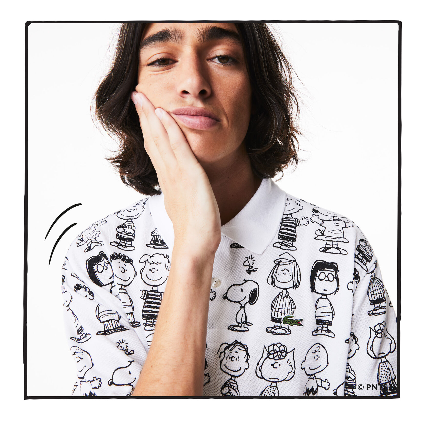 قميص بولو فضفاض للجنسين من مجموعة Lacoste L!VE x Peanuts قميص بولو فضفاض للجنسين من مجموعة Lacoste L!VE x Peanuts