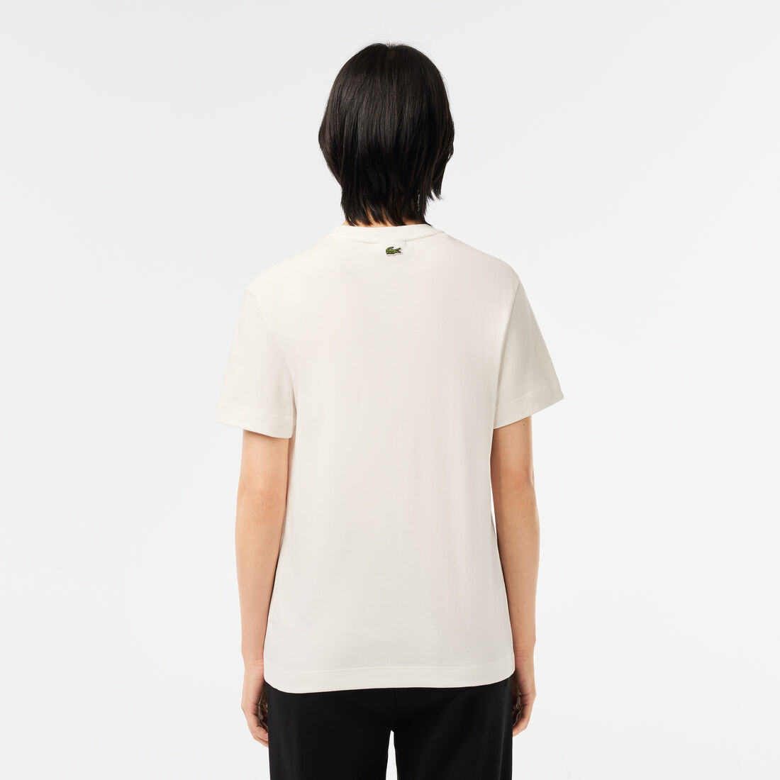 تي شيرت لاكوست جيرسيه قطن بطبعة شعار واسم الماركة تي شيرت لاكوست جيرسيه قطن بطبعة شعار واسم الماركة