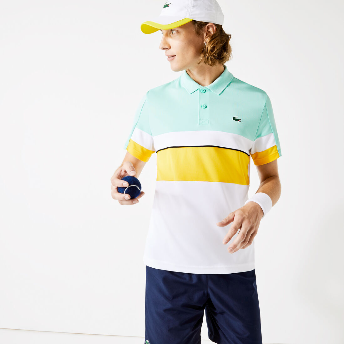 Men’s Lacoste SPORT Colorblock Breathable Resistant Regular Fit Polo