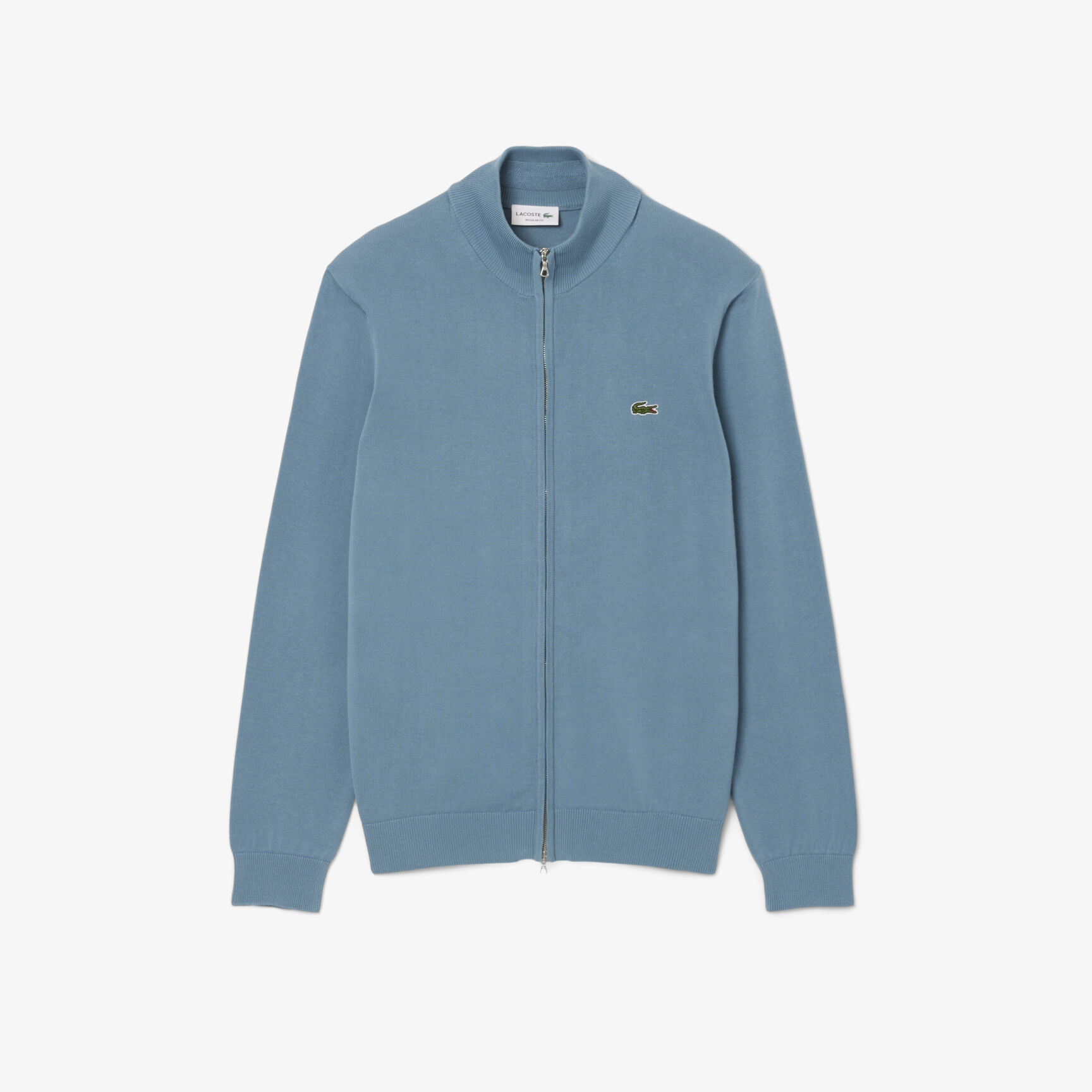 Zipped High Neck Cotton Sweater