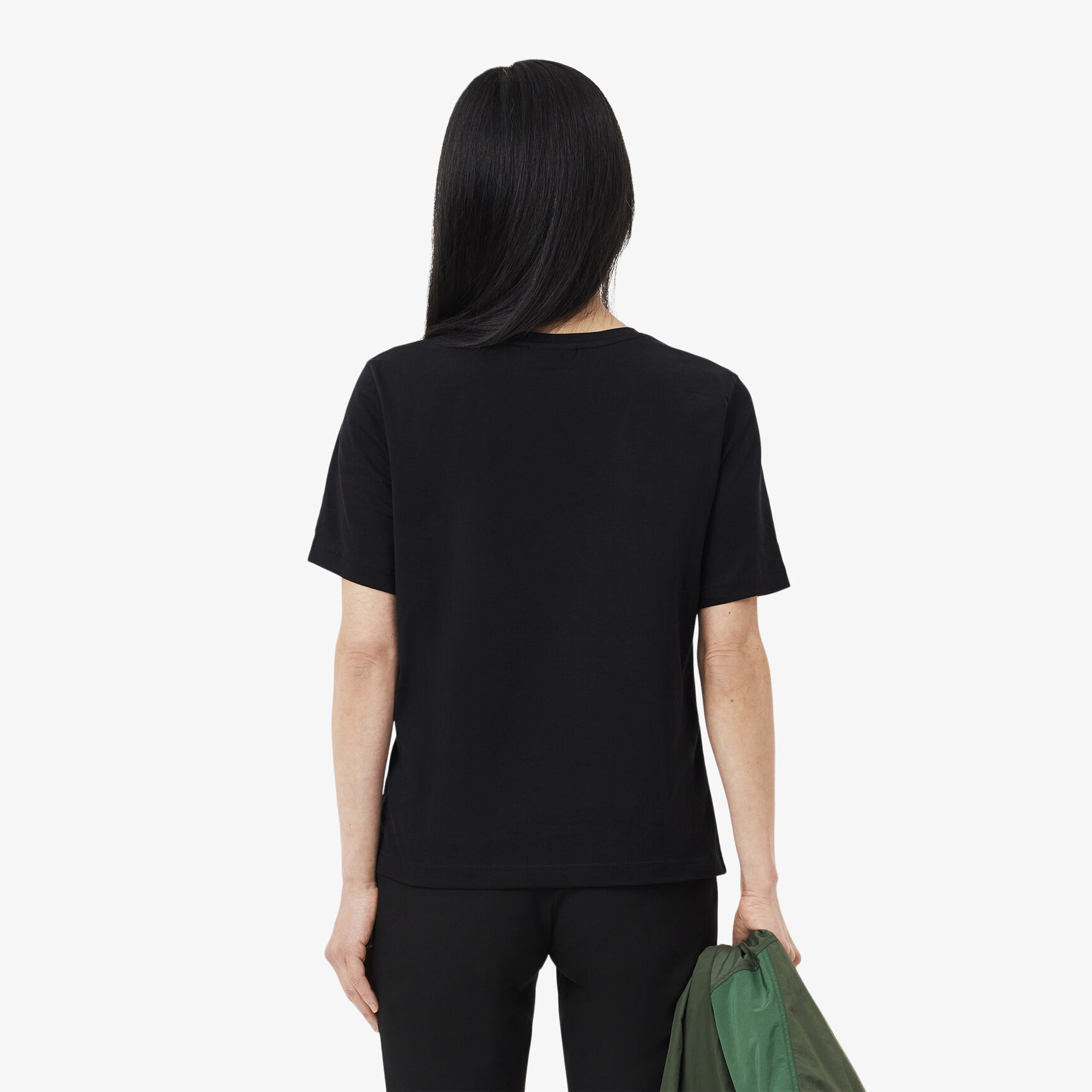 تي شيرت مريح من القطن الناعم برقبة على شكل حرف V