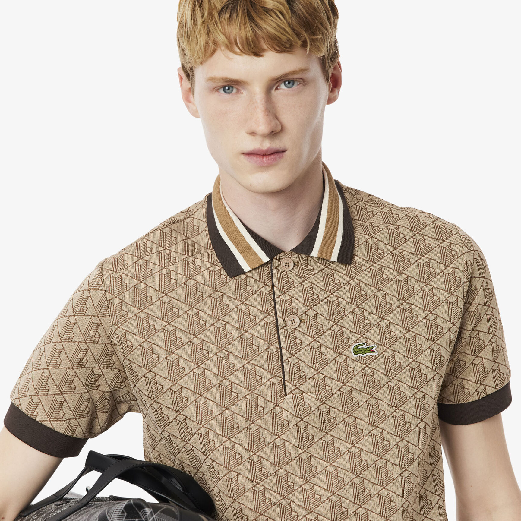 Classic Fit Monogram Jacquard Polo Shirt