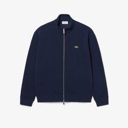 lacoste double face pique zipped sweatshirt