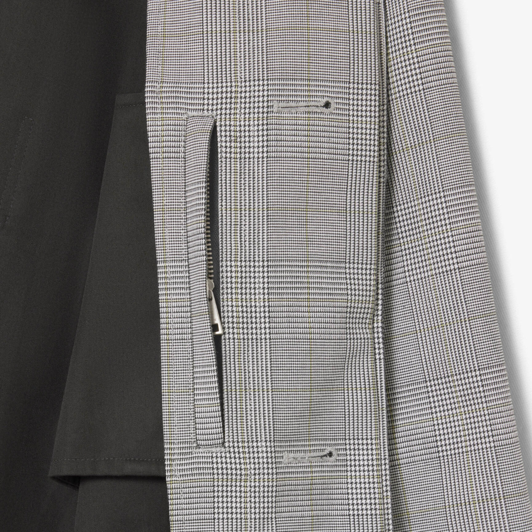 Water-Repellent Plaid Trench Coat