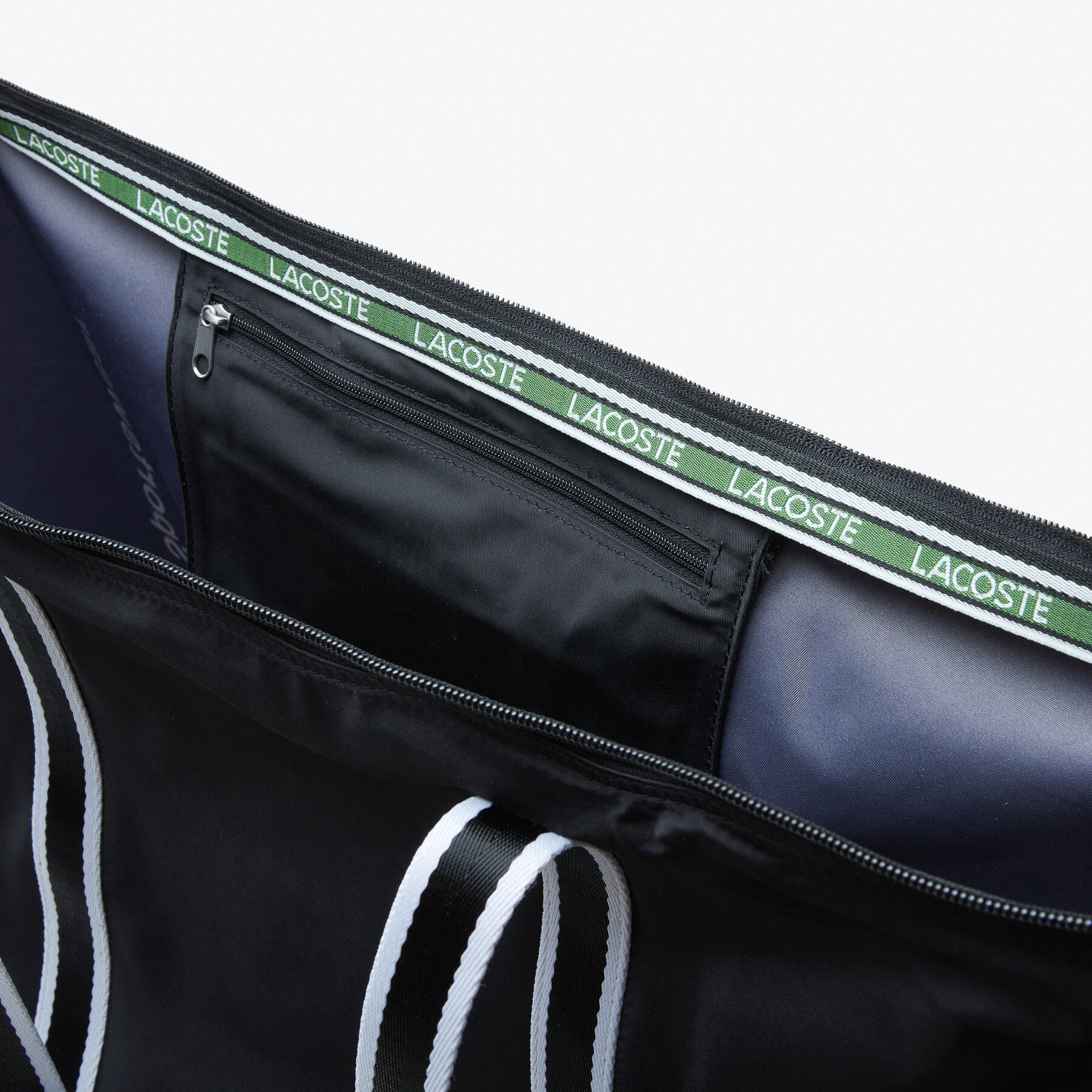lacoste unisex contrast print collapsible weekend bag