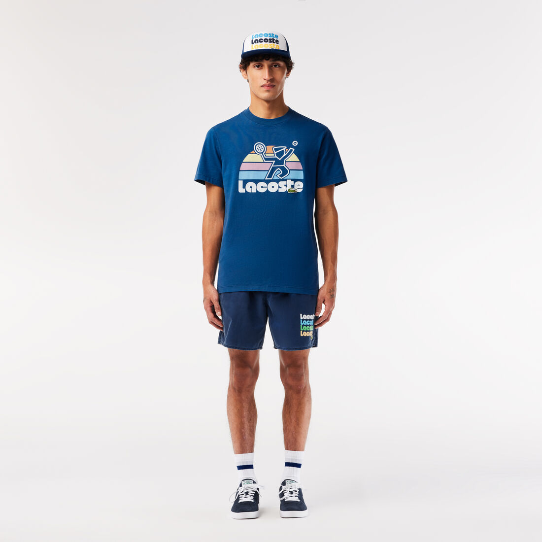 تي شيرت بطبعة وبتأثير باهت للتنس تي شيرت بطبعة وبتأثير باهت للتنس