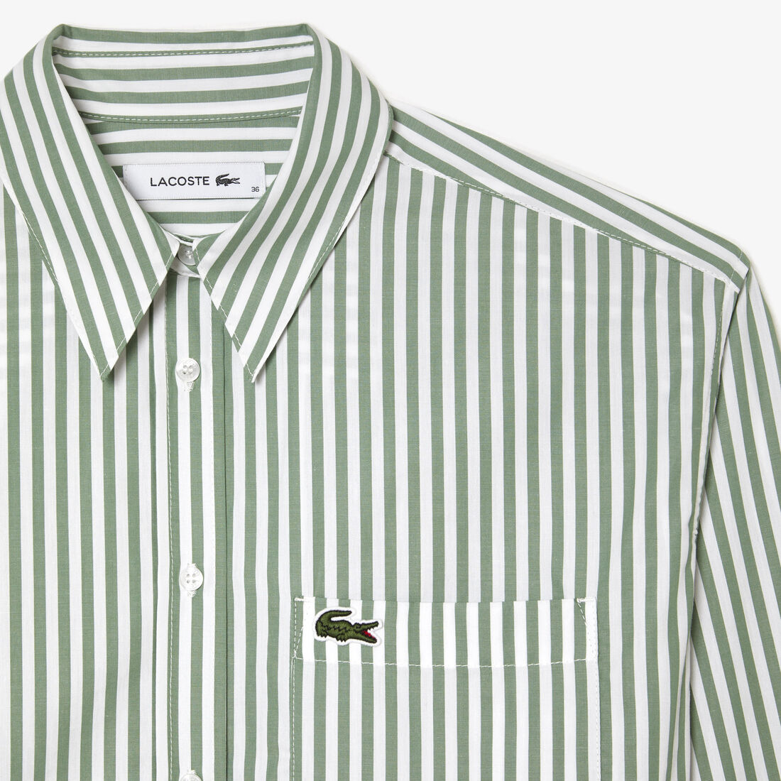 Women's Lacoste Striped Cotton Poplin Shirt Women's Lacoste Striped Cotton Poplin Shirt