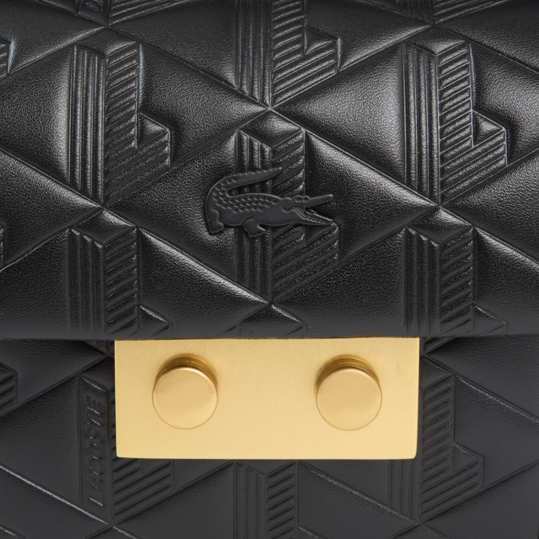 lacoste mini maheki embossed leather shoulder bag
