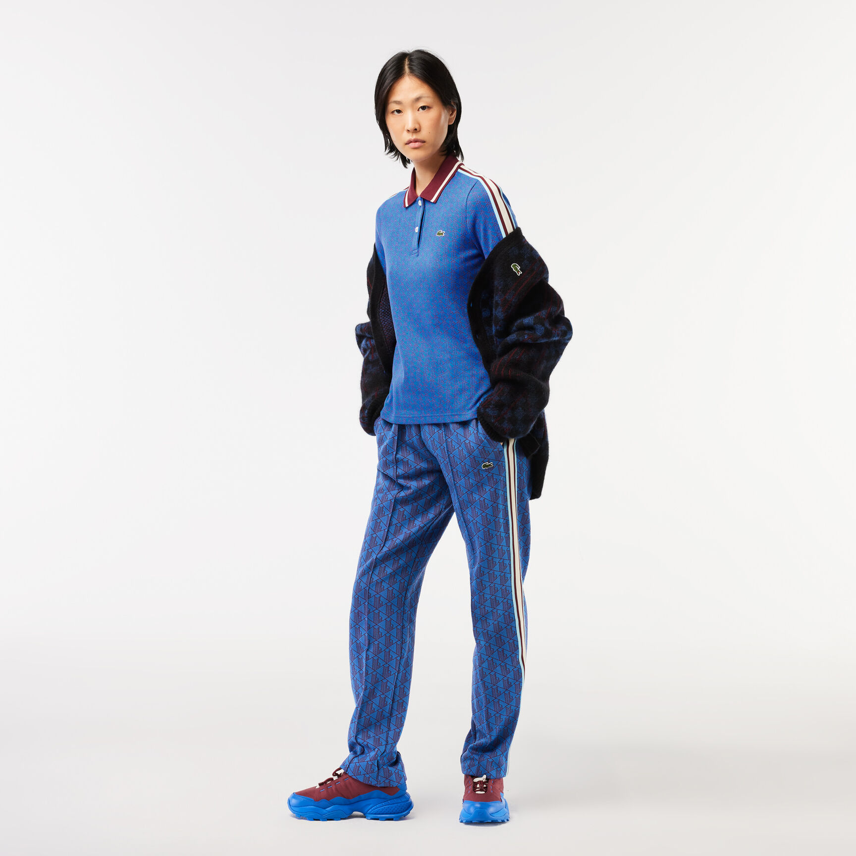 تي شيرت بولو لاكوست قطن طري بقصّة ضيقة للنساء