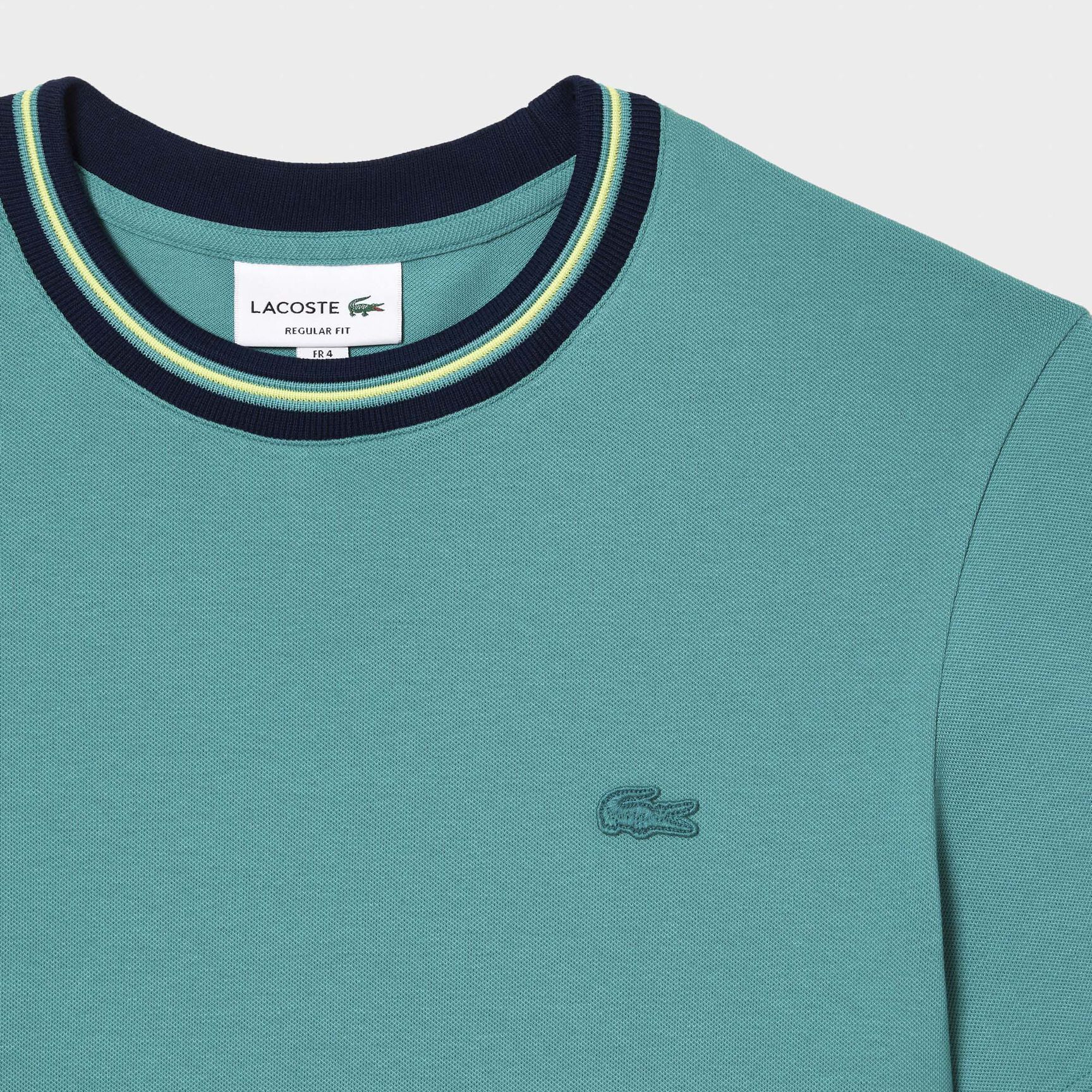 Stripe Collar Stretch Pique T-shirt