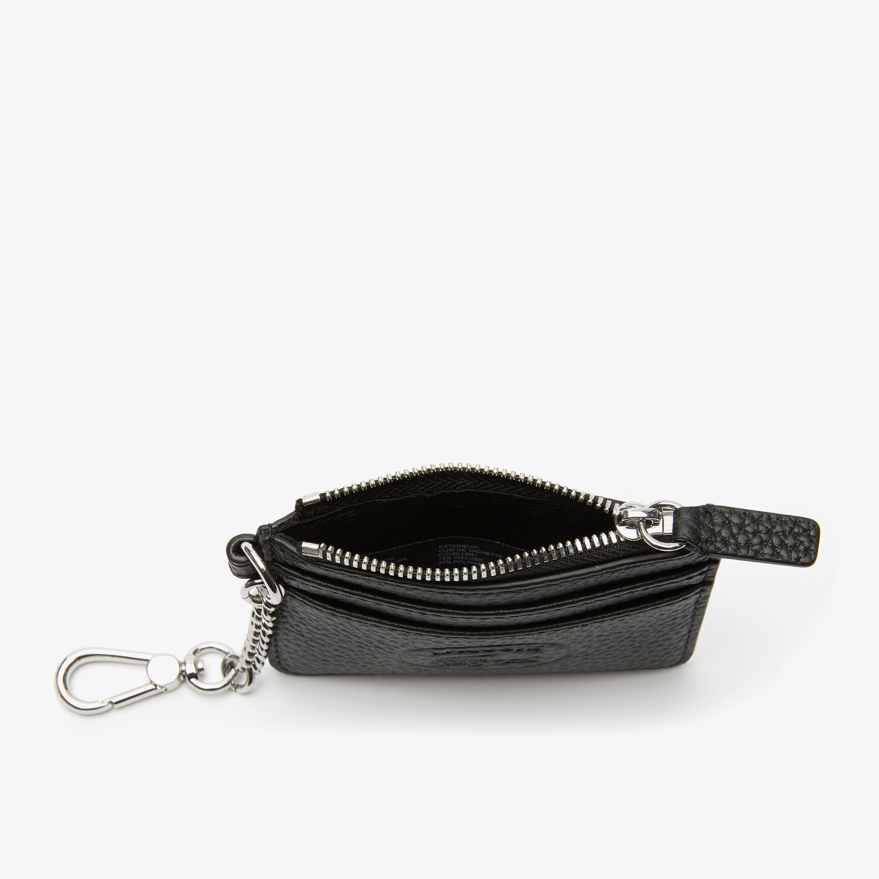 Women's Croco Crew Zippered Grained Leather Card Holder Women's Croco Crew Zippered Grained Leather Card Holder