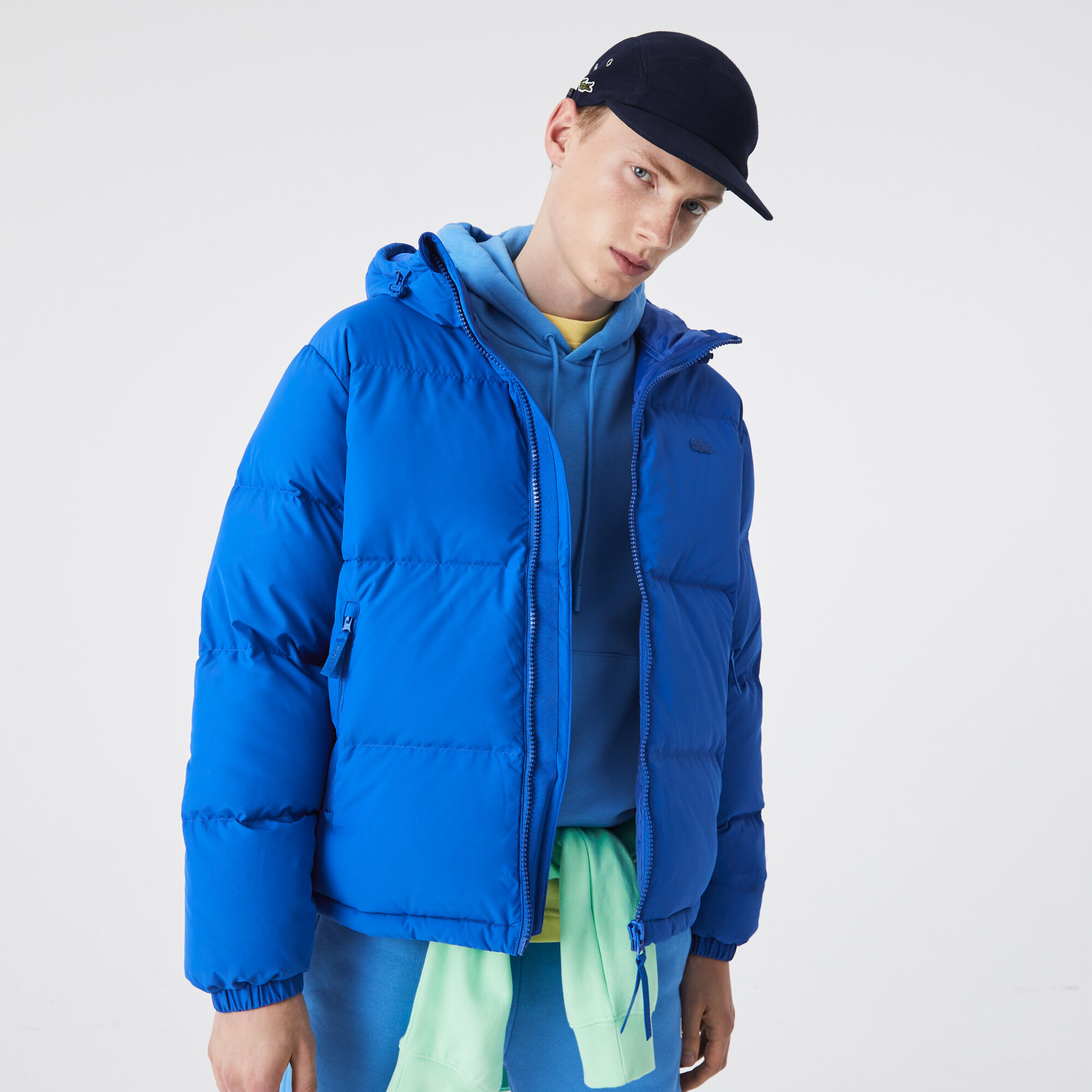 Lacoste blue puffer jacket hotsell