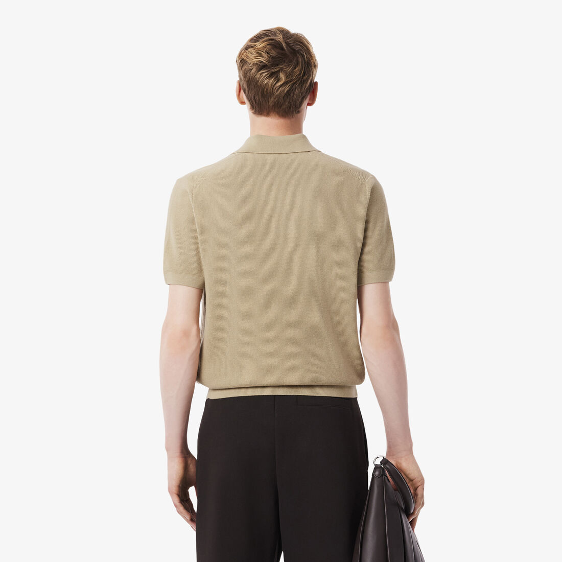 سترة بولو بياقة مفتوحة من مزيج القطن سترة بولو بياقة مفتوحة من مزيج القطن