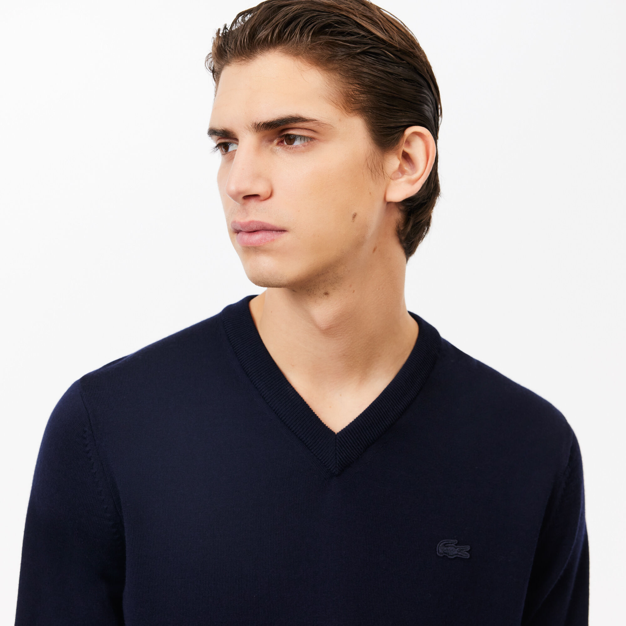 Buy Men s V Neck Merino Wool Sweater Lacoste SA