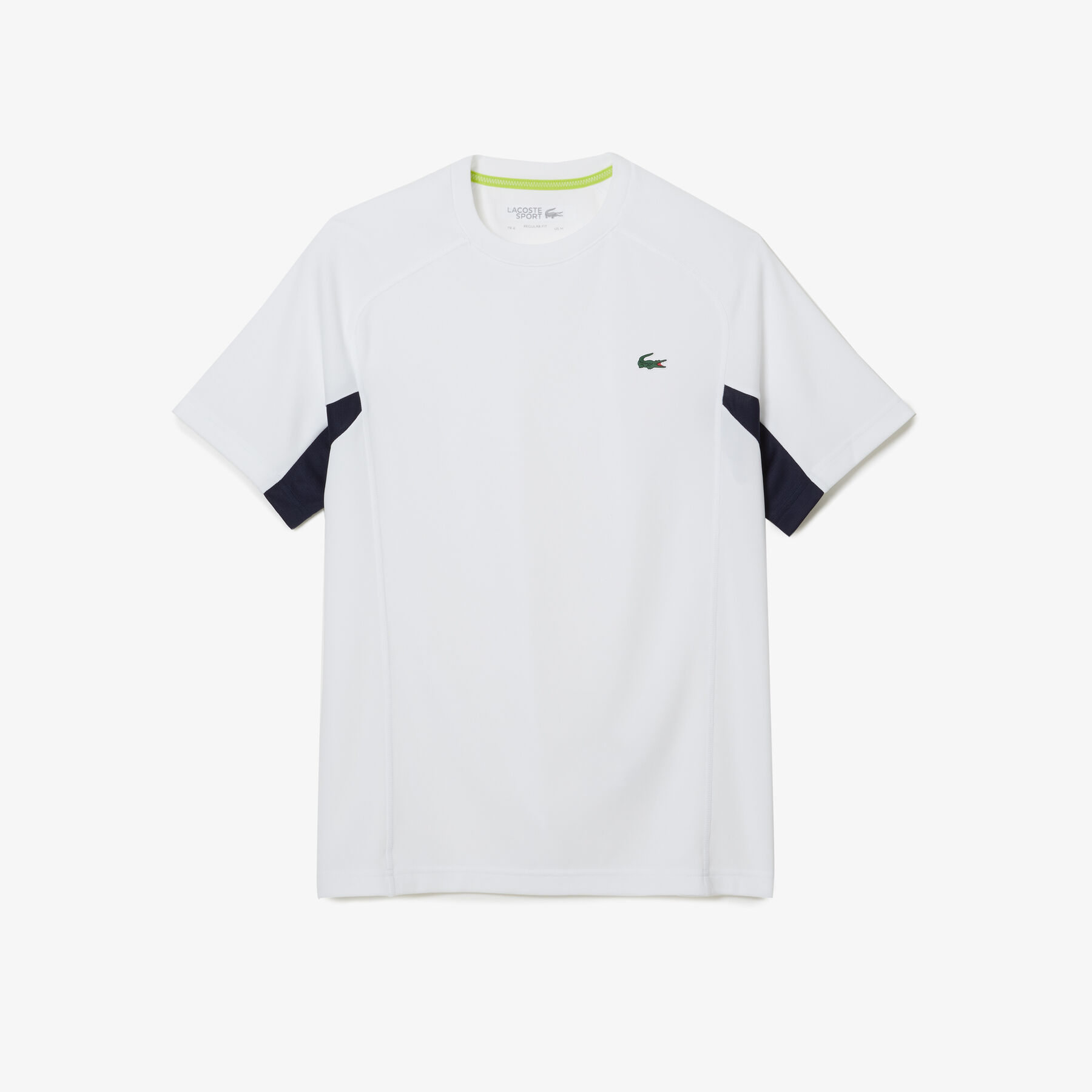 لاكوست تيشيرت تنس بيكيه سريع الجفاف بتصميم مقسم بألوان للرجال مجموعة lacoste sport