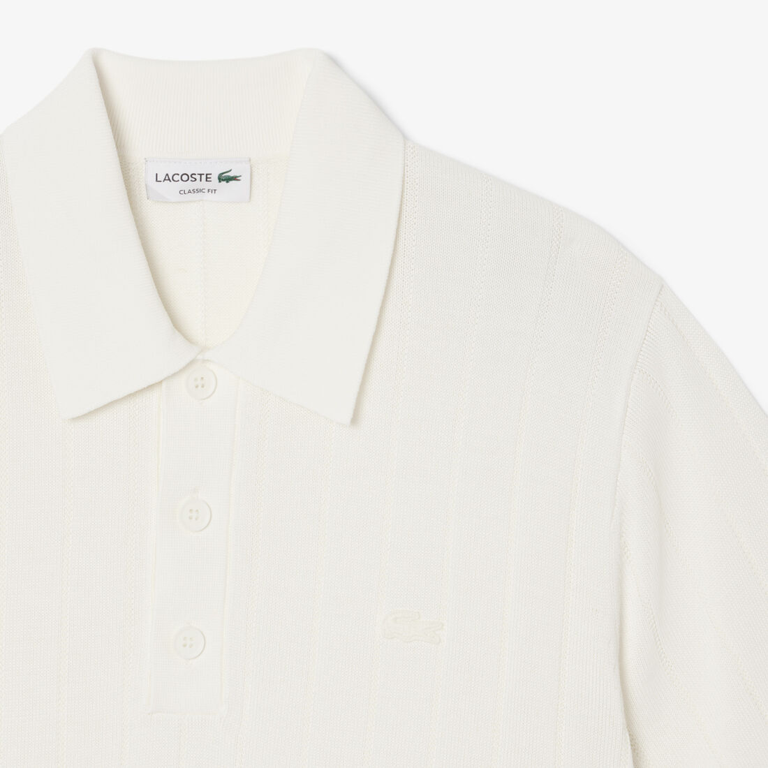 Fluid Ribbed Knit Polo Collar Sweater Fluid Ribbed Knit Polo Collar Sweater