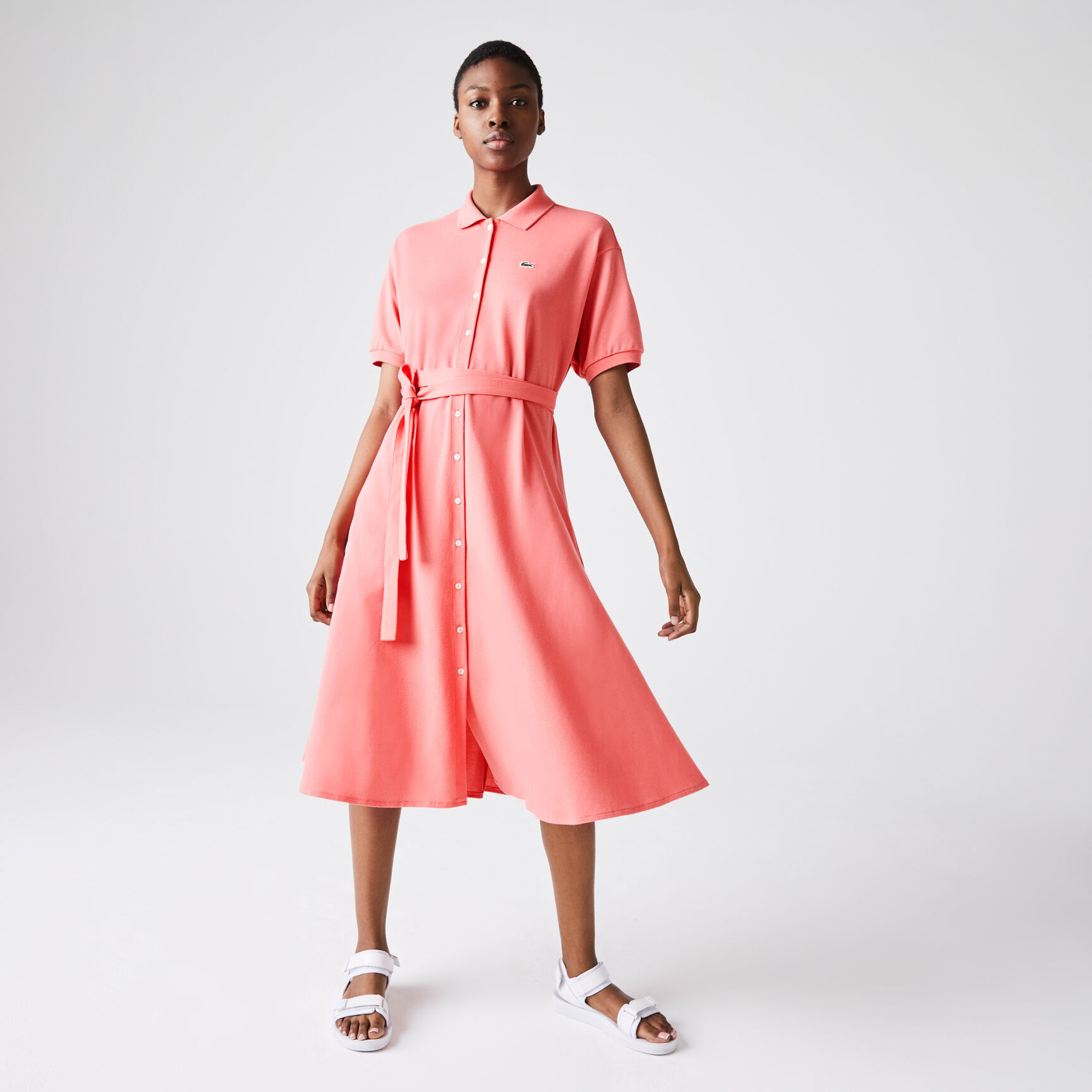 Women's Cotton Piqu&eacute; Belted Polo Dress