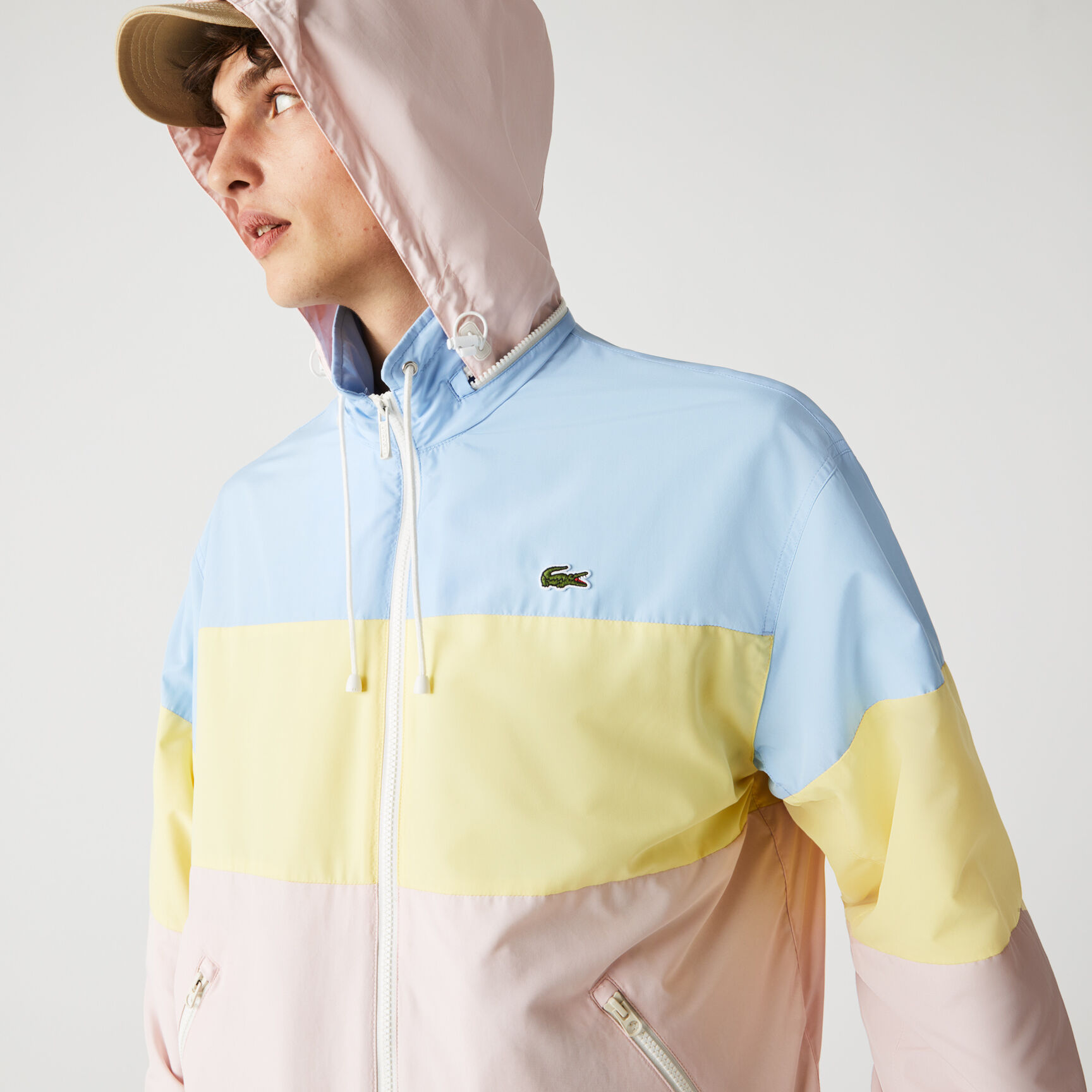 Men’s Concealed Hood Water-Resistant Colorblock Jacket Men’s Concealed Hood Water-Resistant Colorblock Jacket