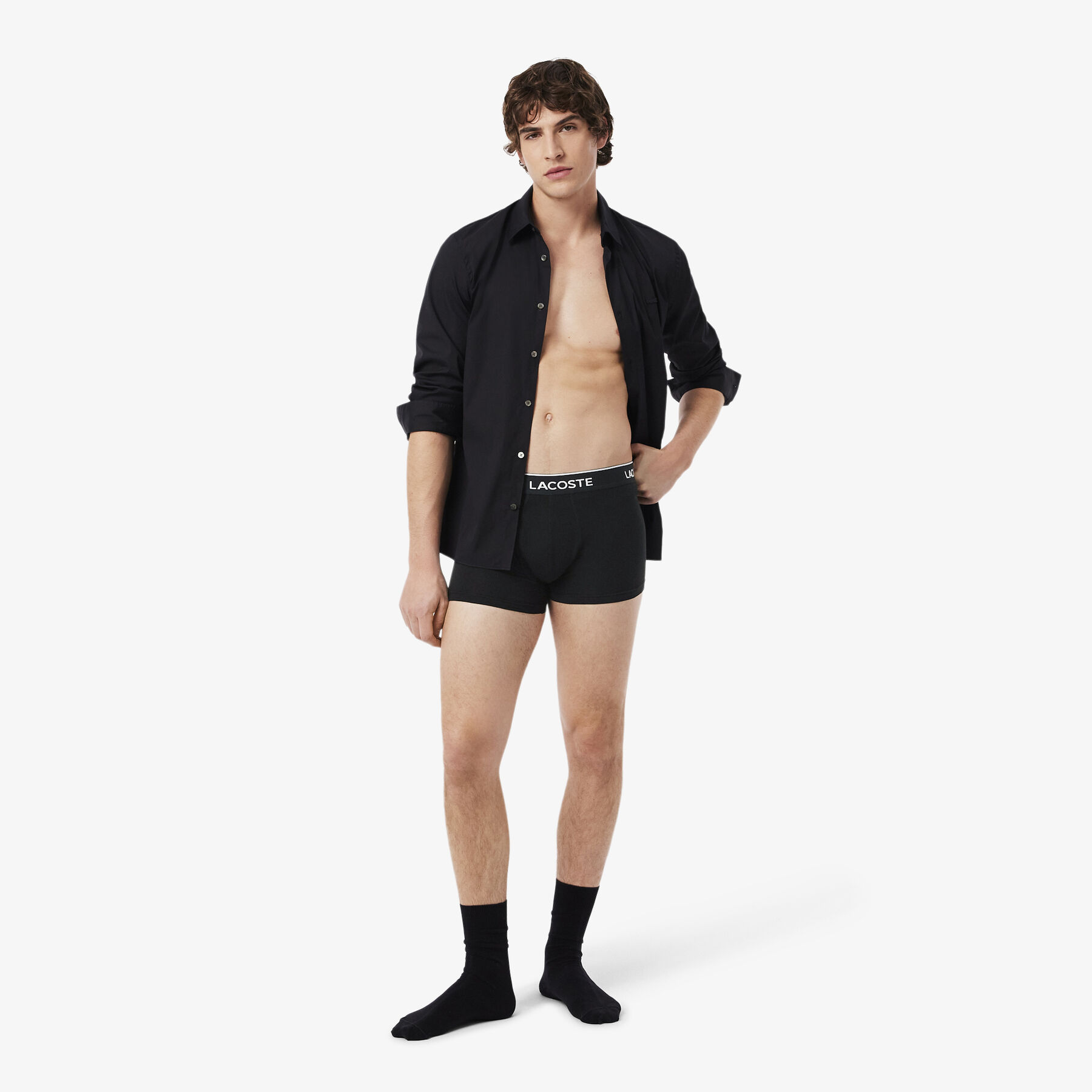 lacoste 7 pack logo waist trunks