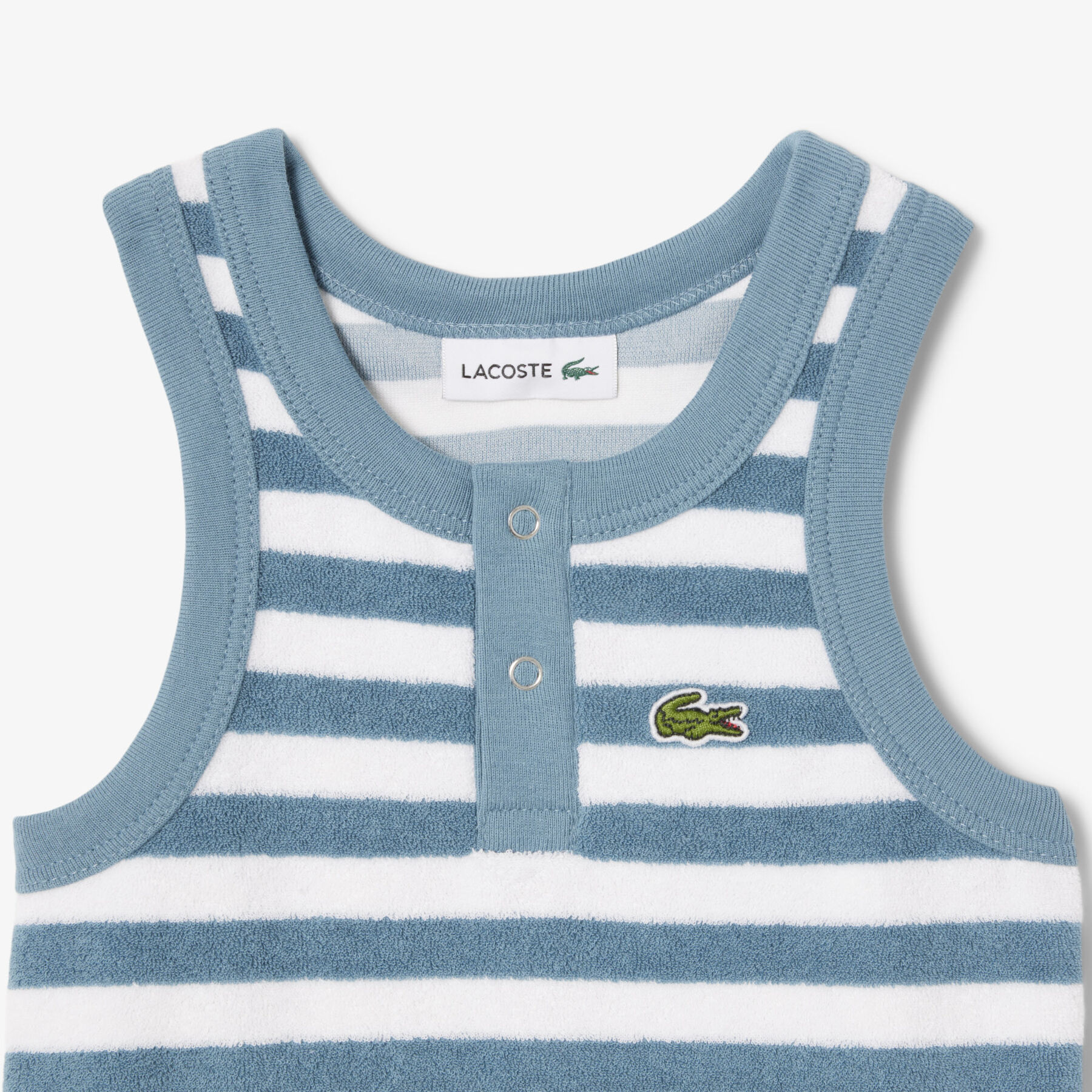 lacoste striped terry baby onesie