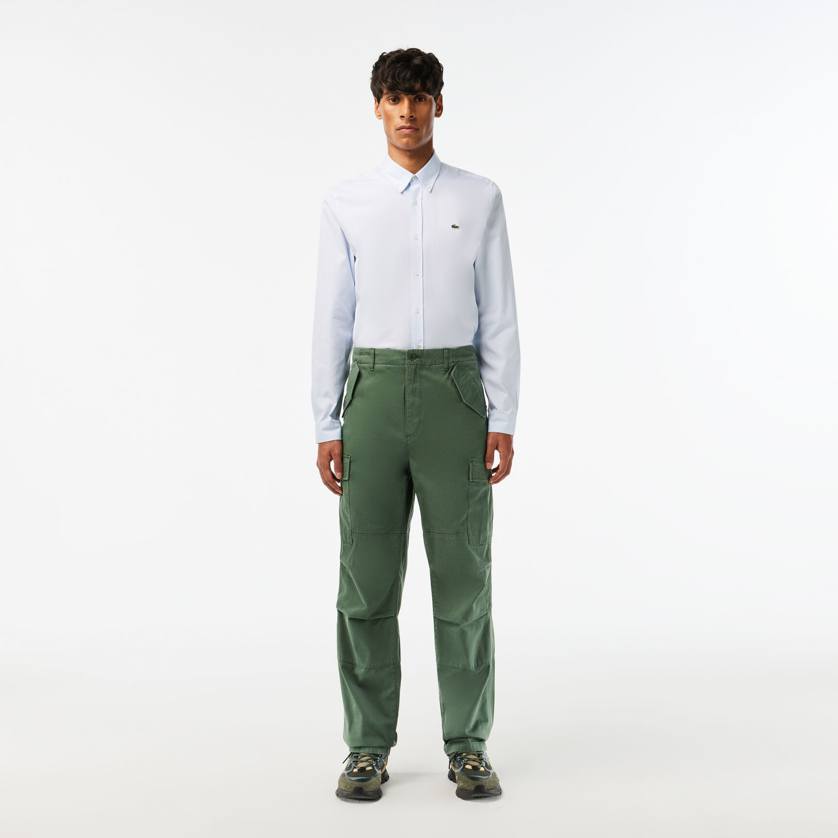 Straight Fit Cotton Cargo Pants