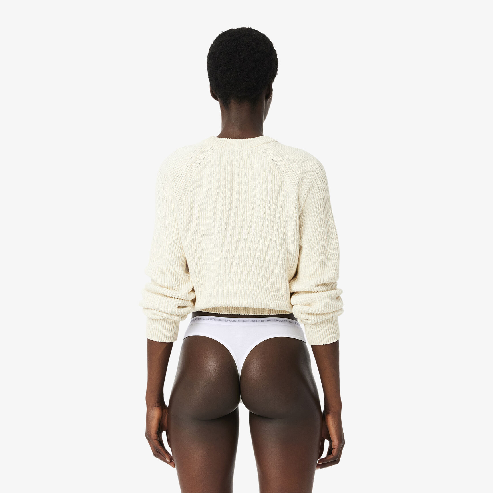 طقم ثونغ قطن مطاطي بتصميم رفيع ، 3 قطع