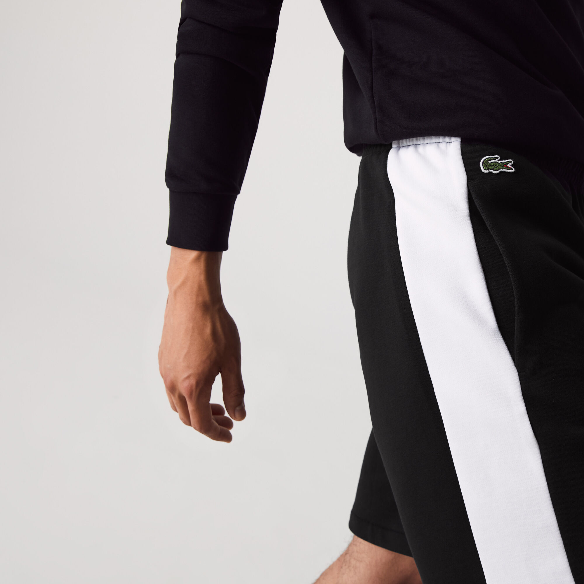 Buy Men s Lacoste SPORT Contrast Band Fleece Shorts Lacoste SA