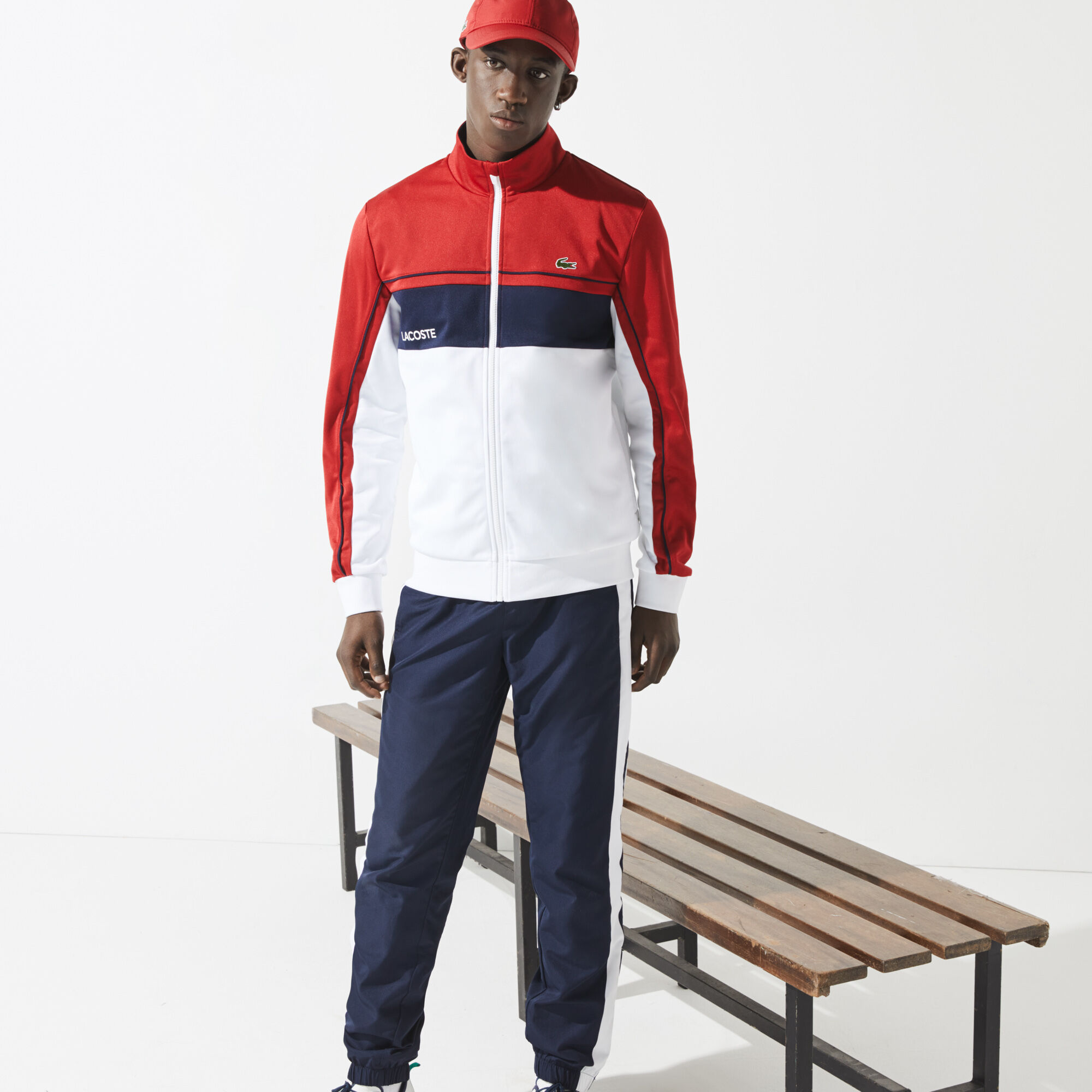 Men's lacoste sport colourblock resistant piqué zip sweatshirt shop
