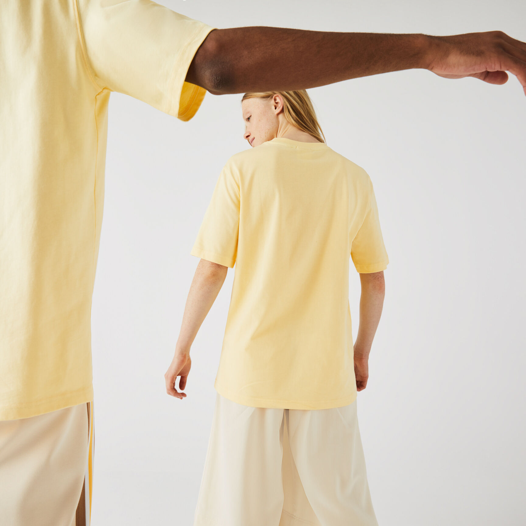 Unisex Lacoste LIVE Loose Fit Lettered Cotton T-shirt Unisex Lacoste LIVE Loose Fit Lettered Cotton T-shirt