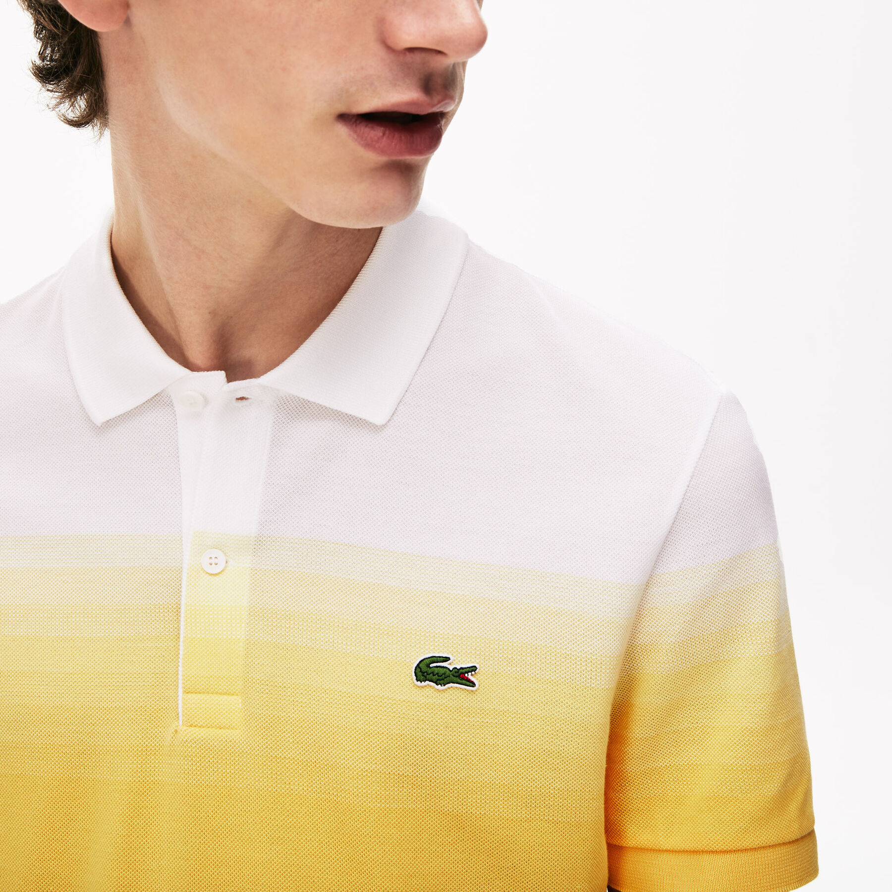 لاكوست قميص بولو للرجال lacoste من مجموعة made in france قصة عادية من قطن البيكيه