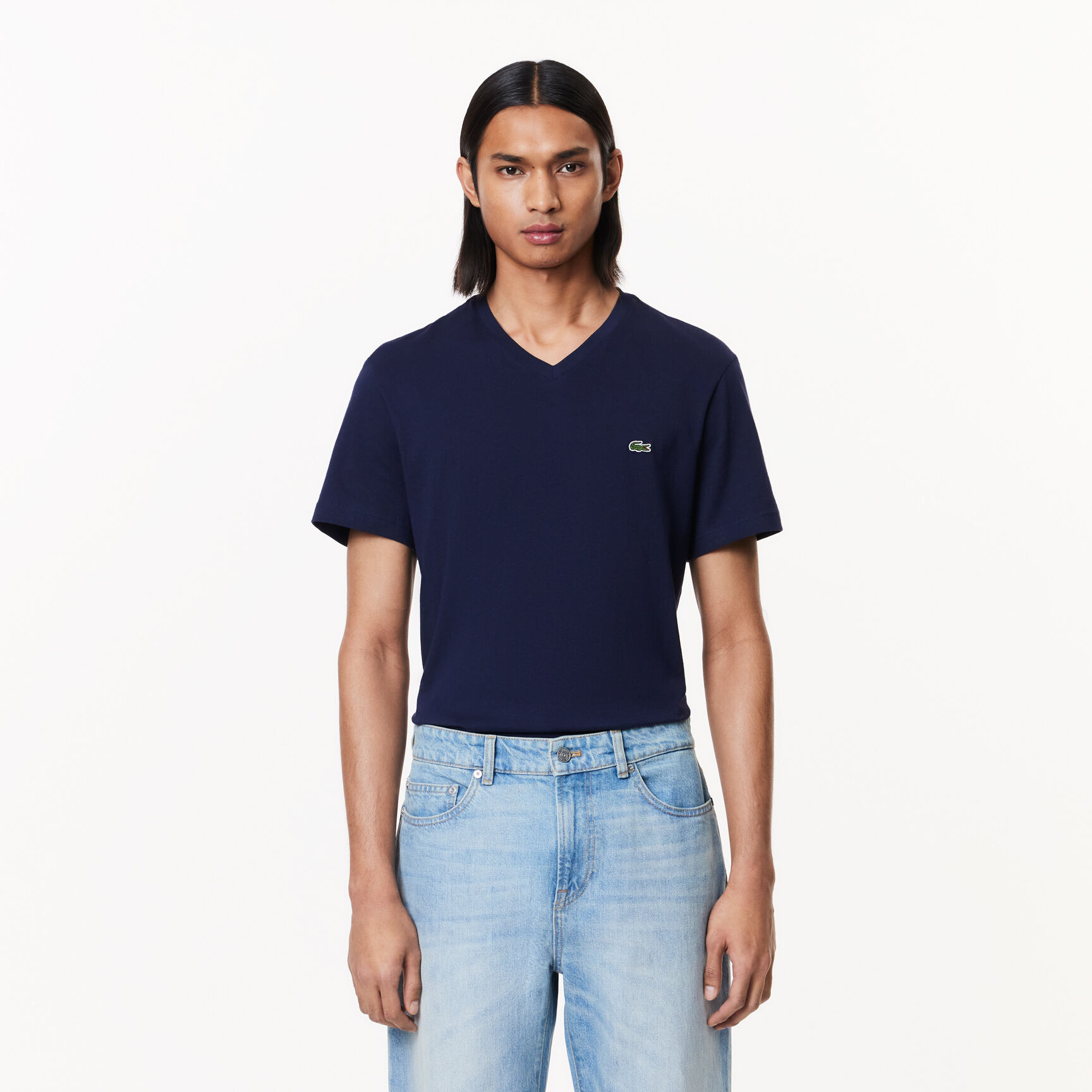 تيشيرت قطن بفتحة رقبة حرف V للرجال تيشيرت قطن بفتحة رقبة حرف V للرجال