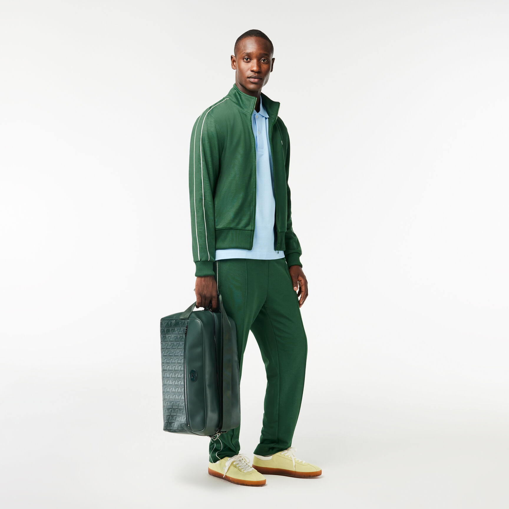 Leather Monogram Print Weekend Bag