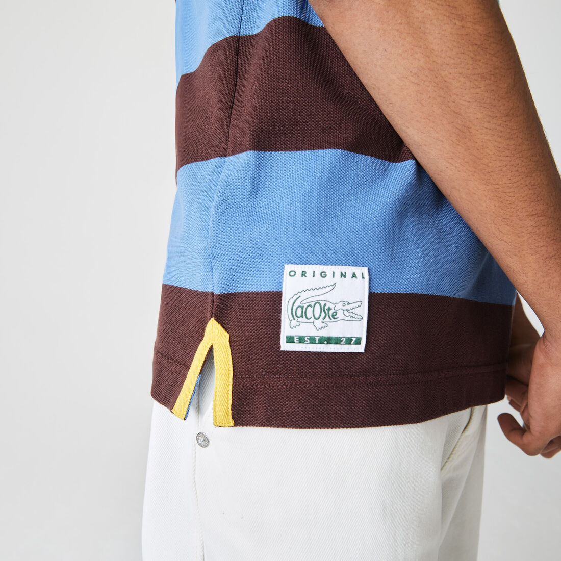 قميص بولو مخطط للرجال قصة عادية من بيكيه القطن قميص بولو مخطط للرجال قصة عادية من بيكيه القطن