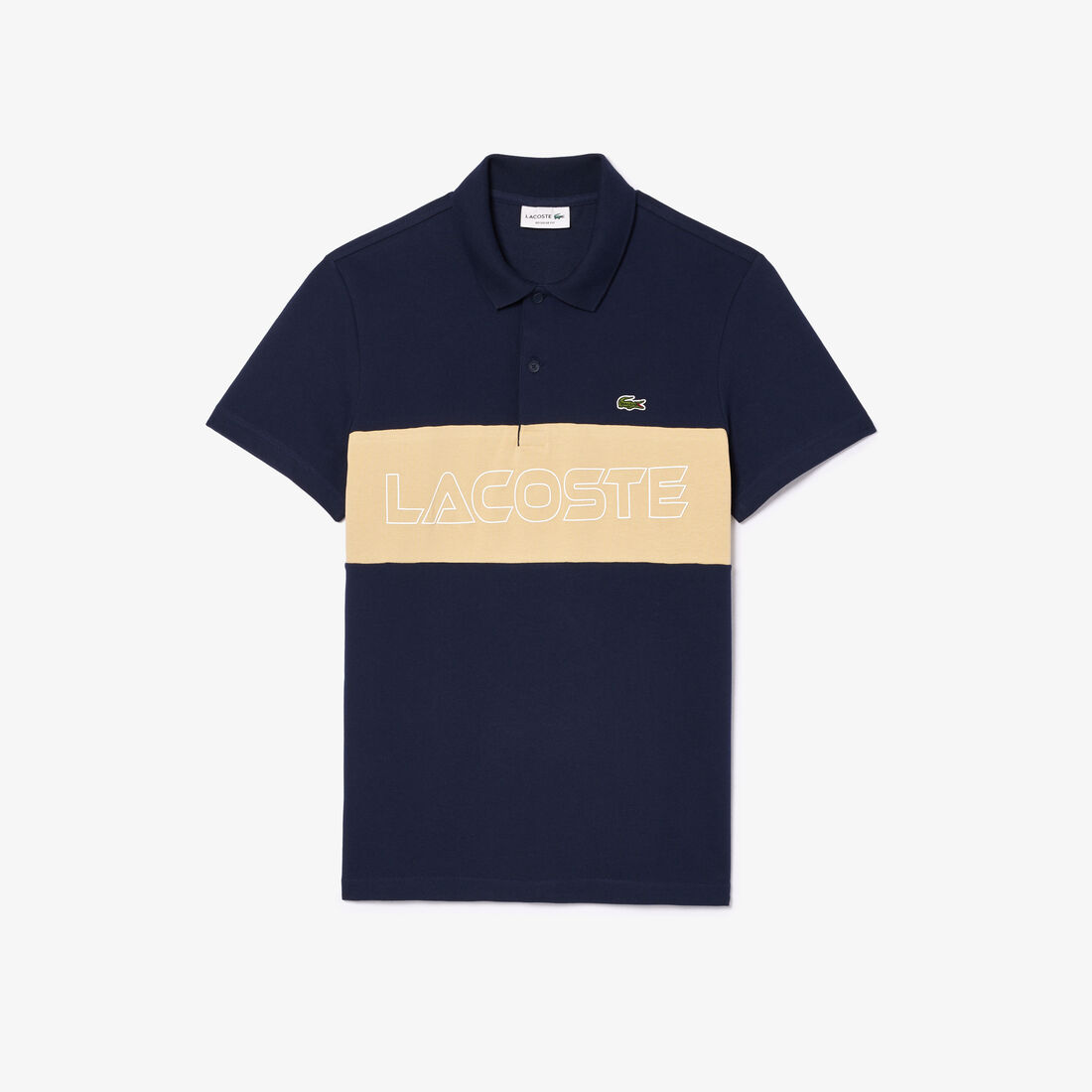 Regular Fit Stretch Pique Colourblock Polo Shirt Regular Fit Stretch Pique Colourblock Polo Shirt